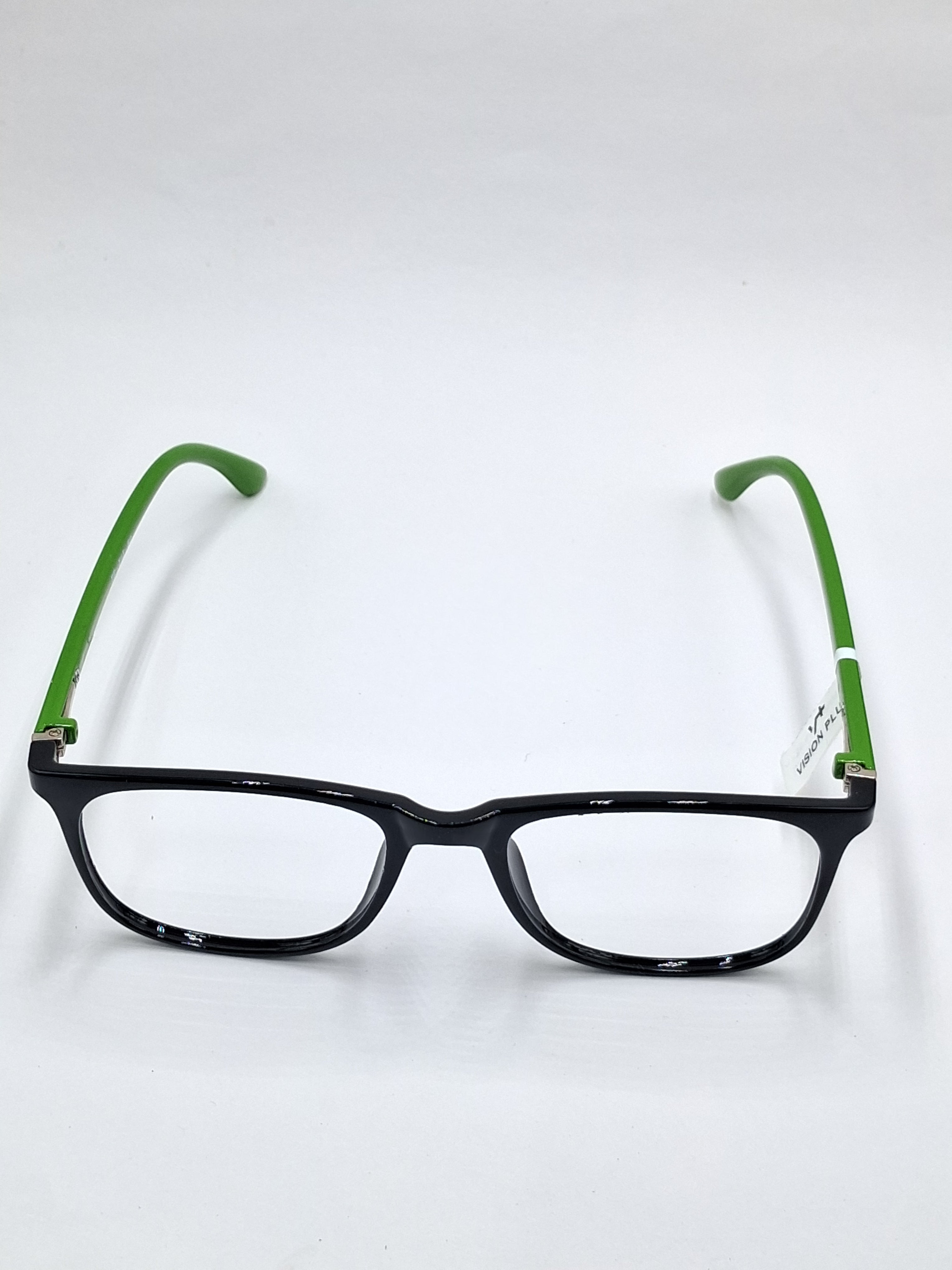 vision plus glossy black with green stick frame