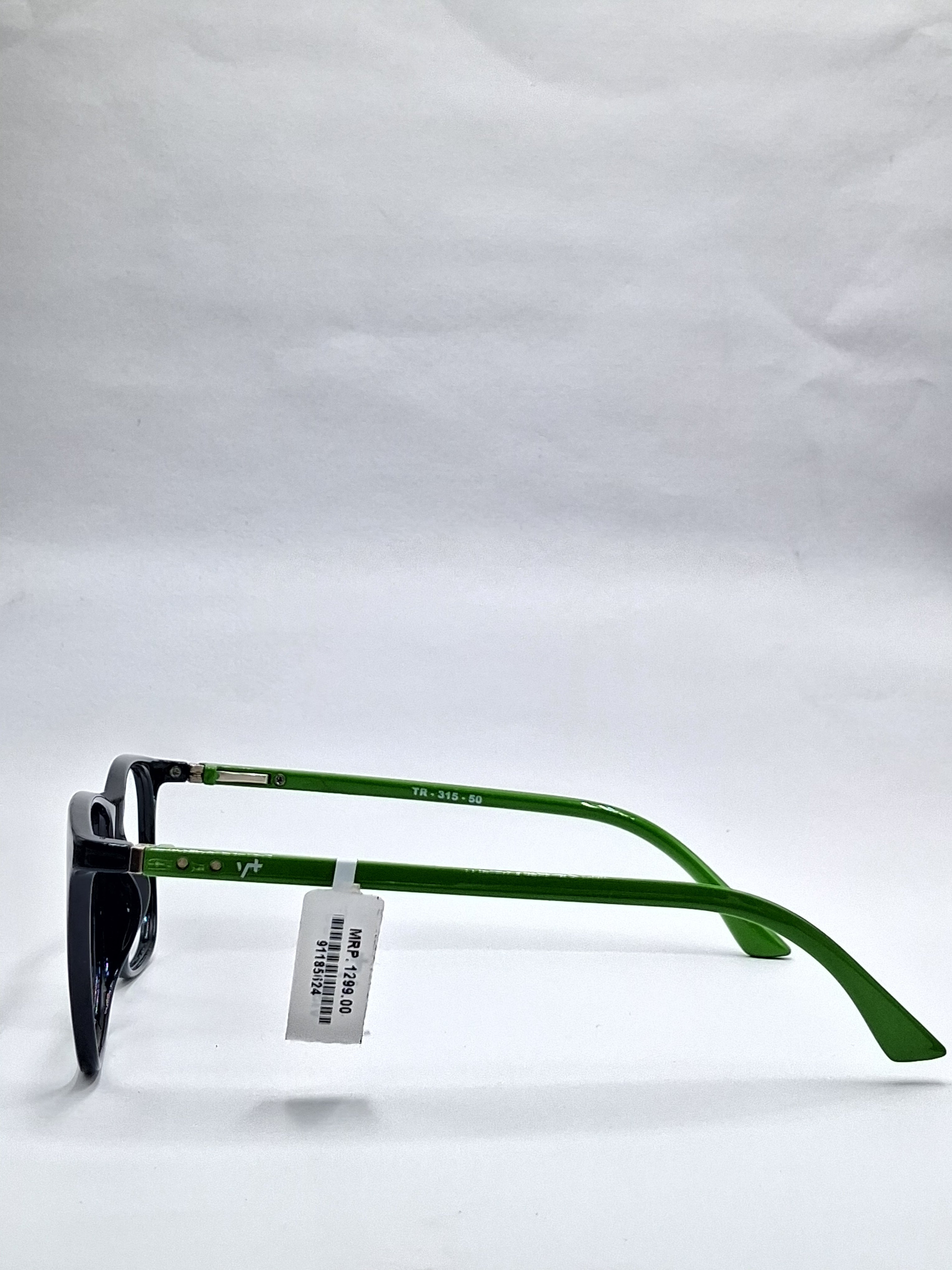 vision plus glossy black with green stick frame