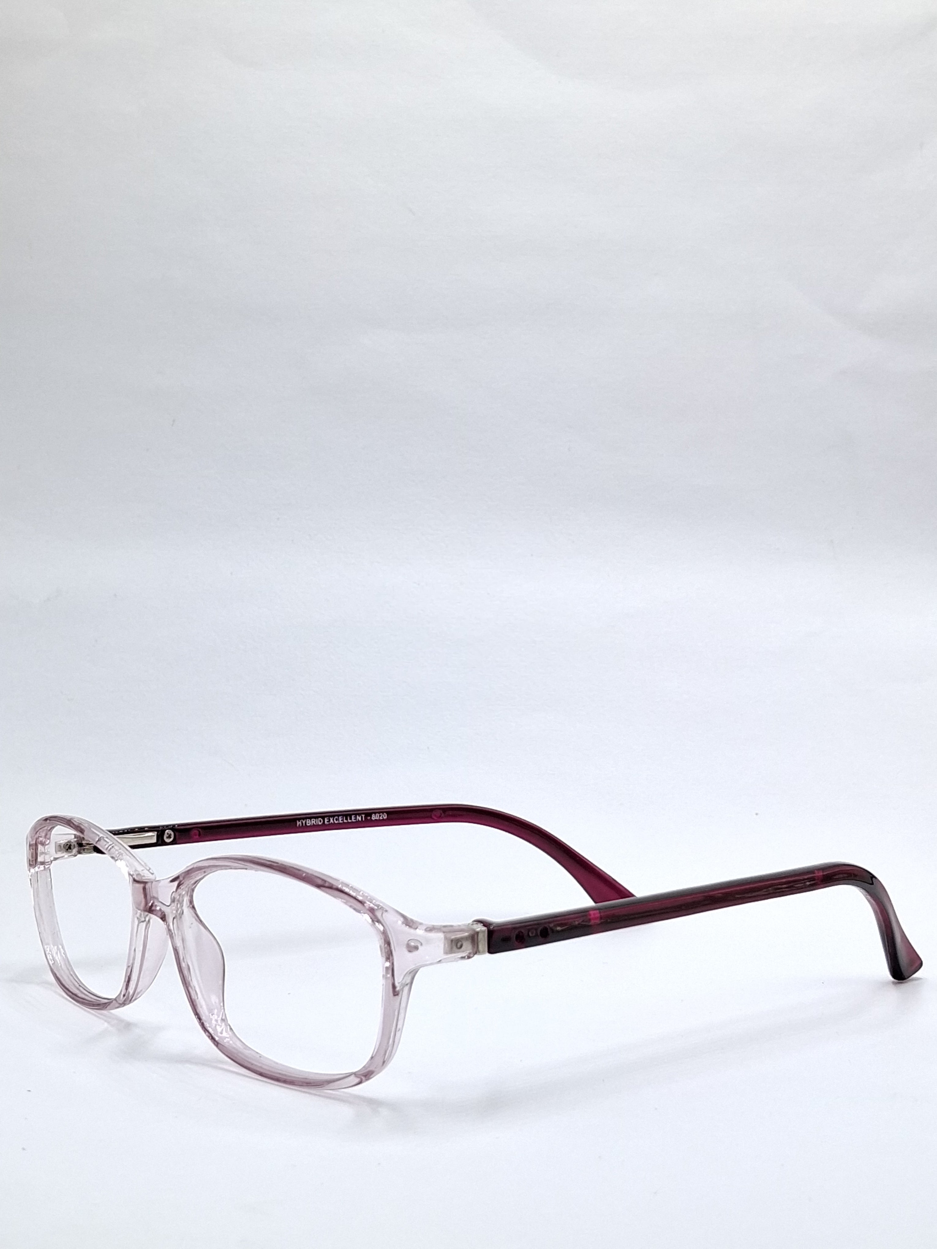 vision plus clear with purple stick frame