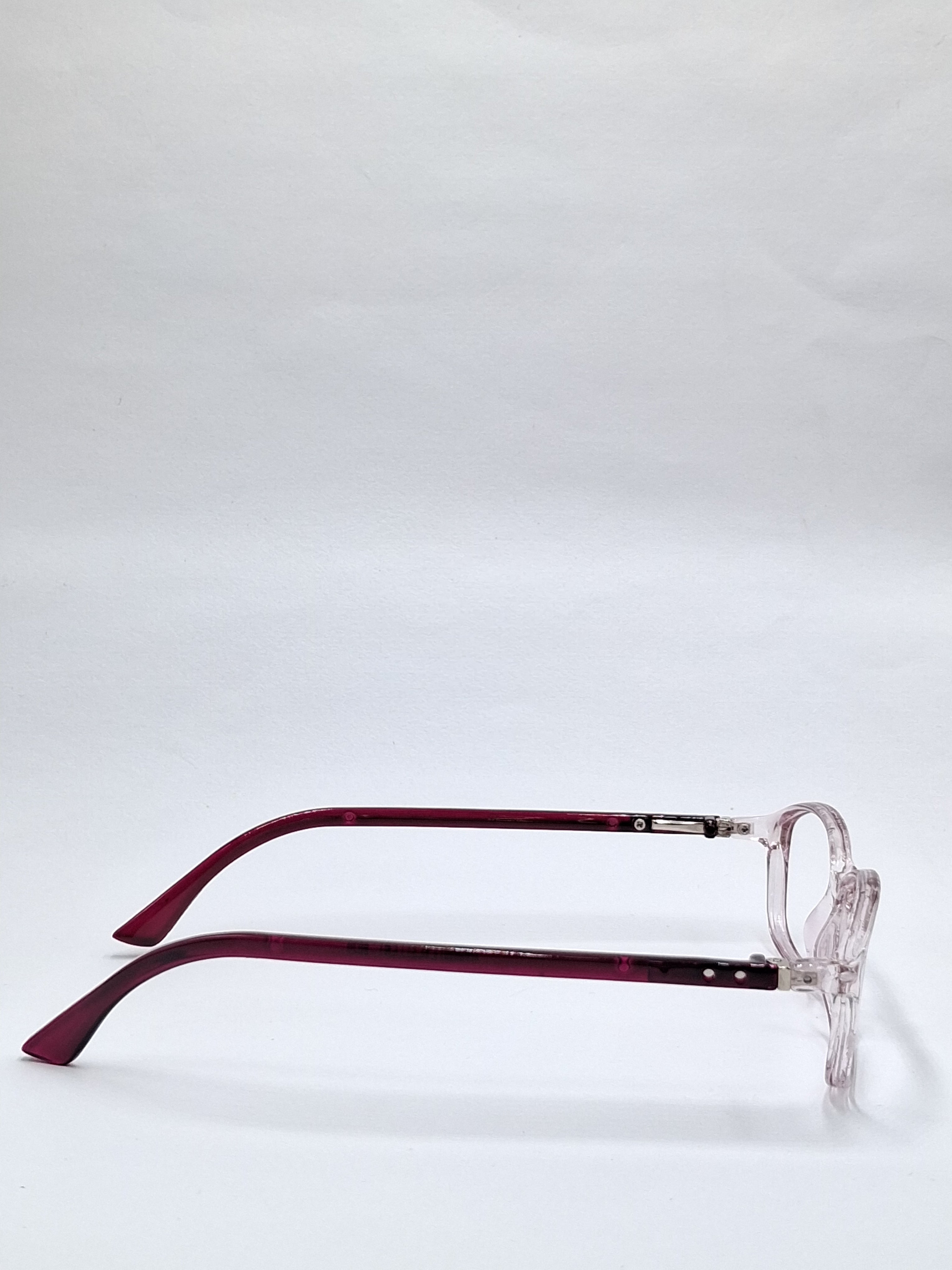 vision plus clear with purple stick frame
