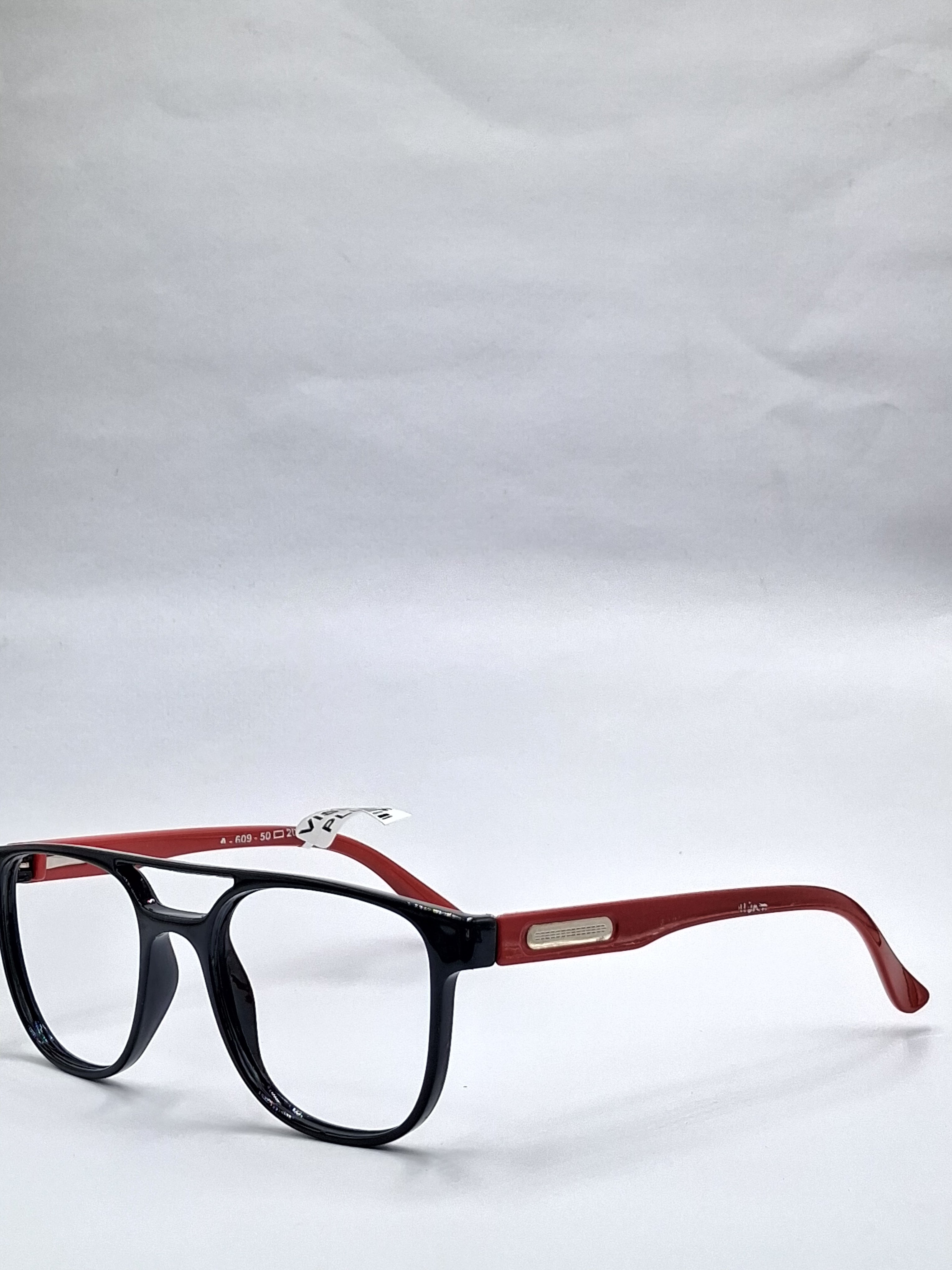 vision plus double bar glossy black with red stick frame