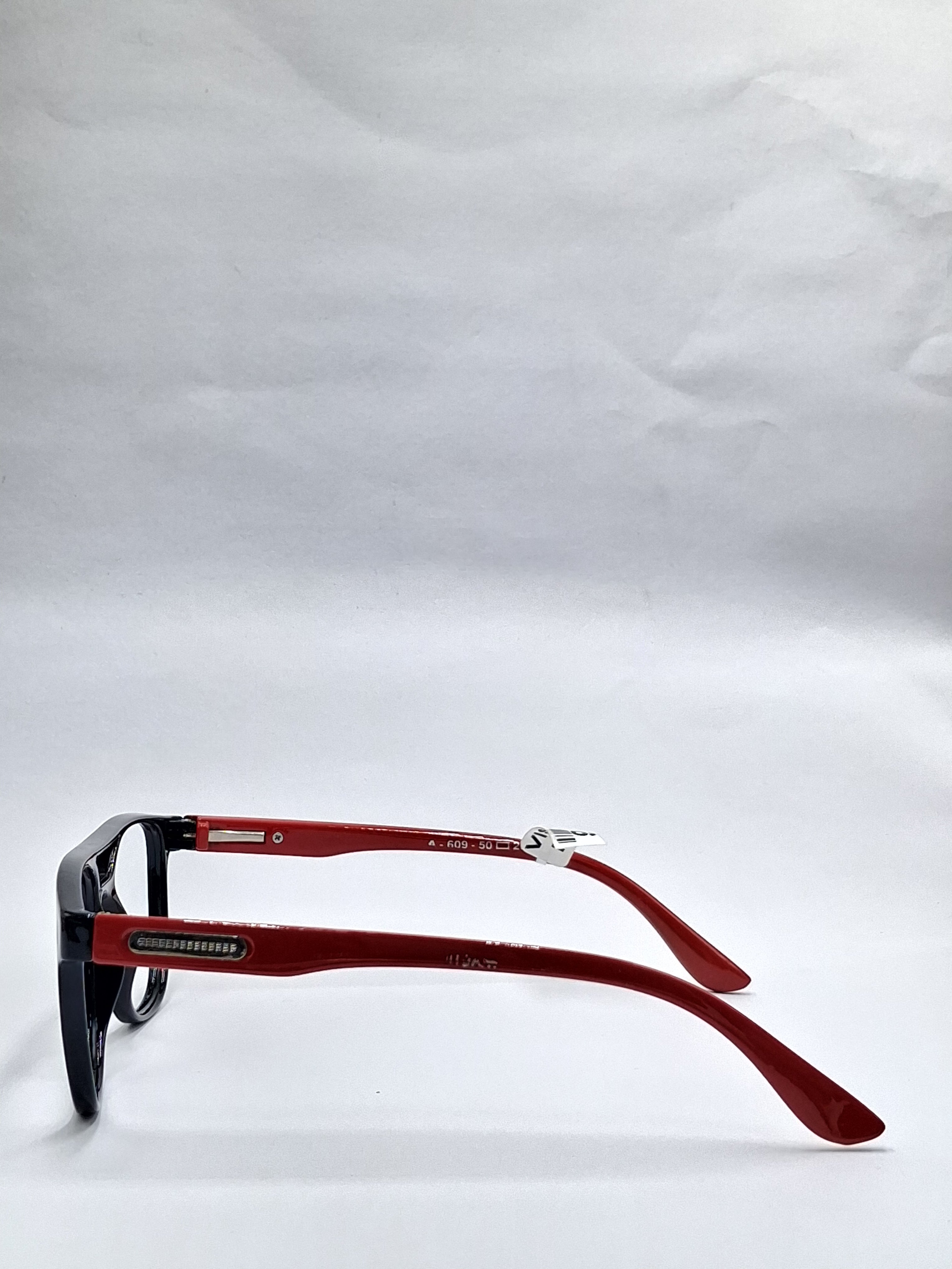 vision plus double bar glossy black with red stick frame