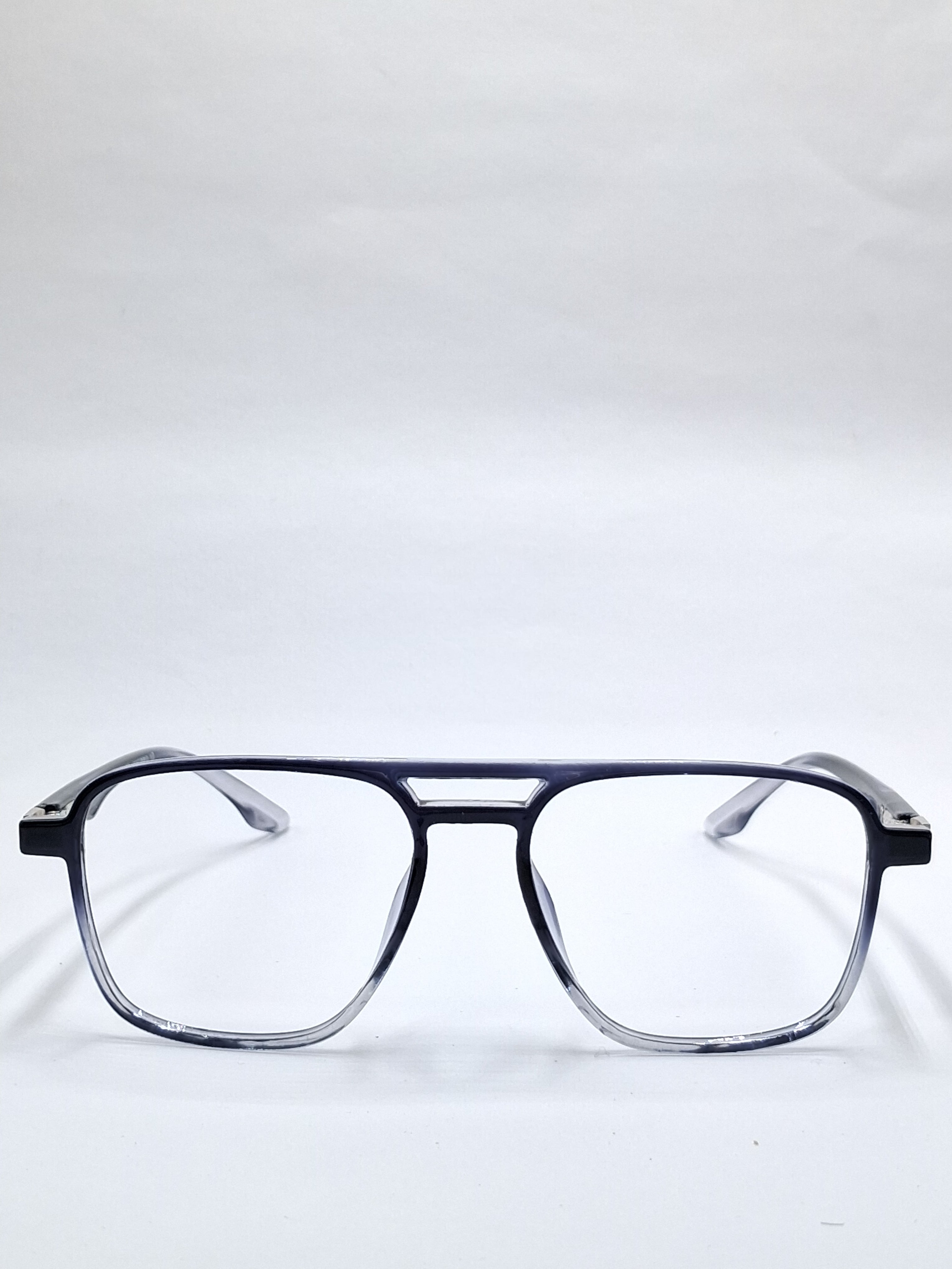 vision plus double bar duale tone blue and clear frame