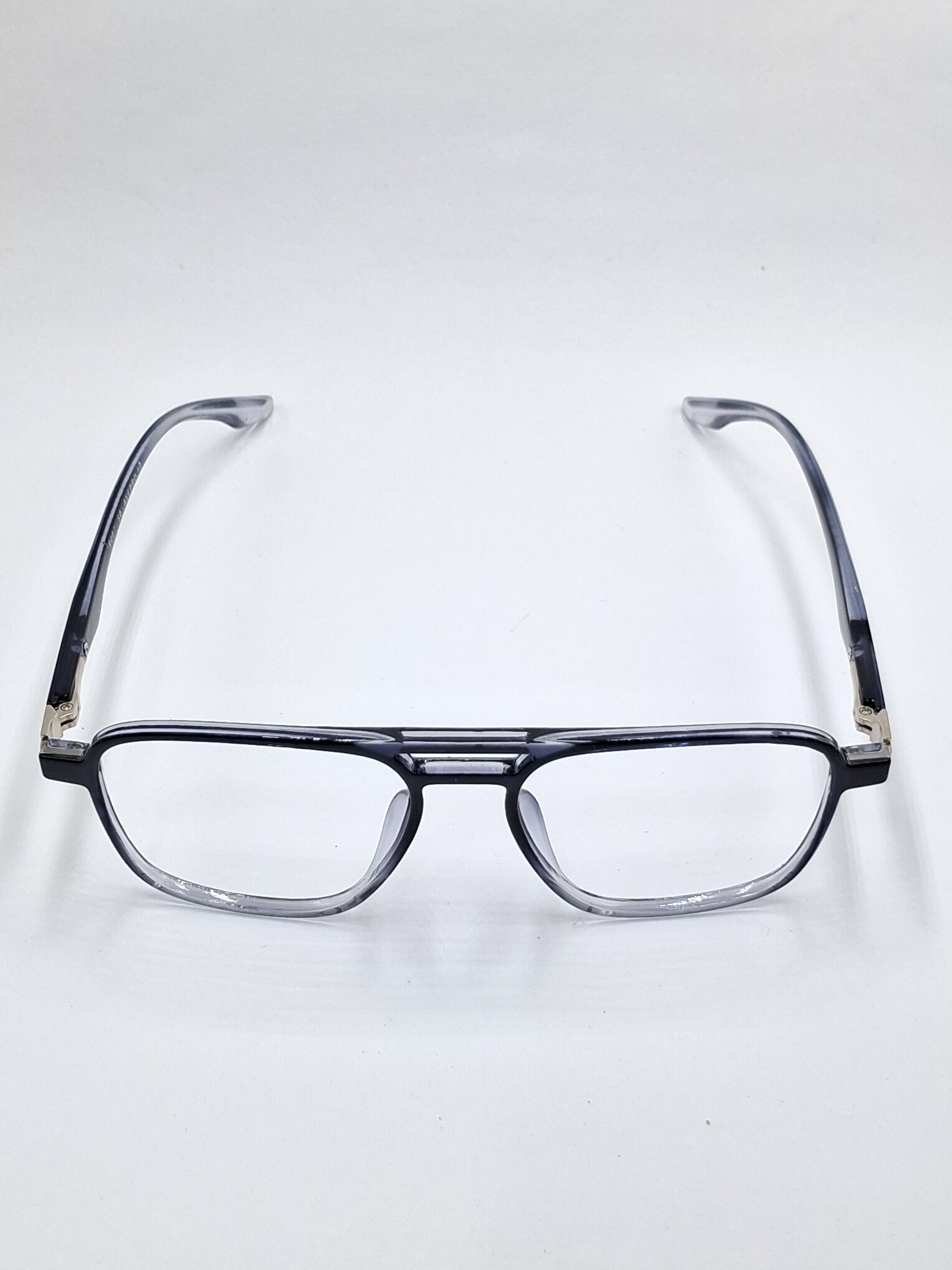 vision plus double bar duale tone blue and clear frame
