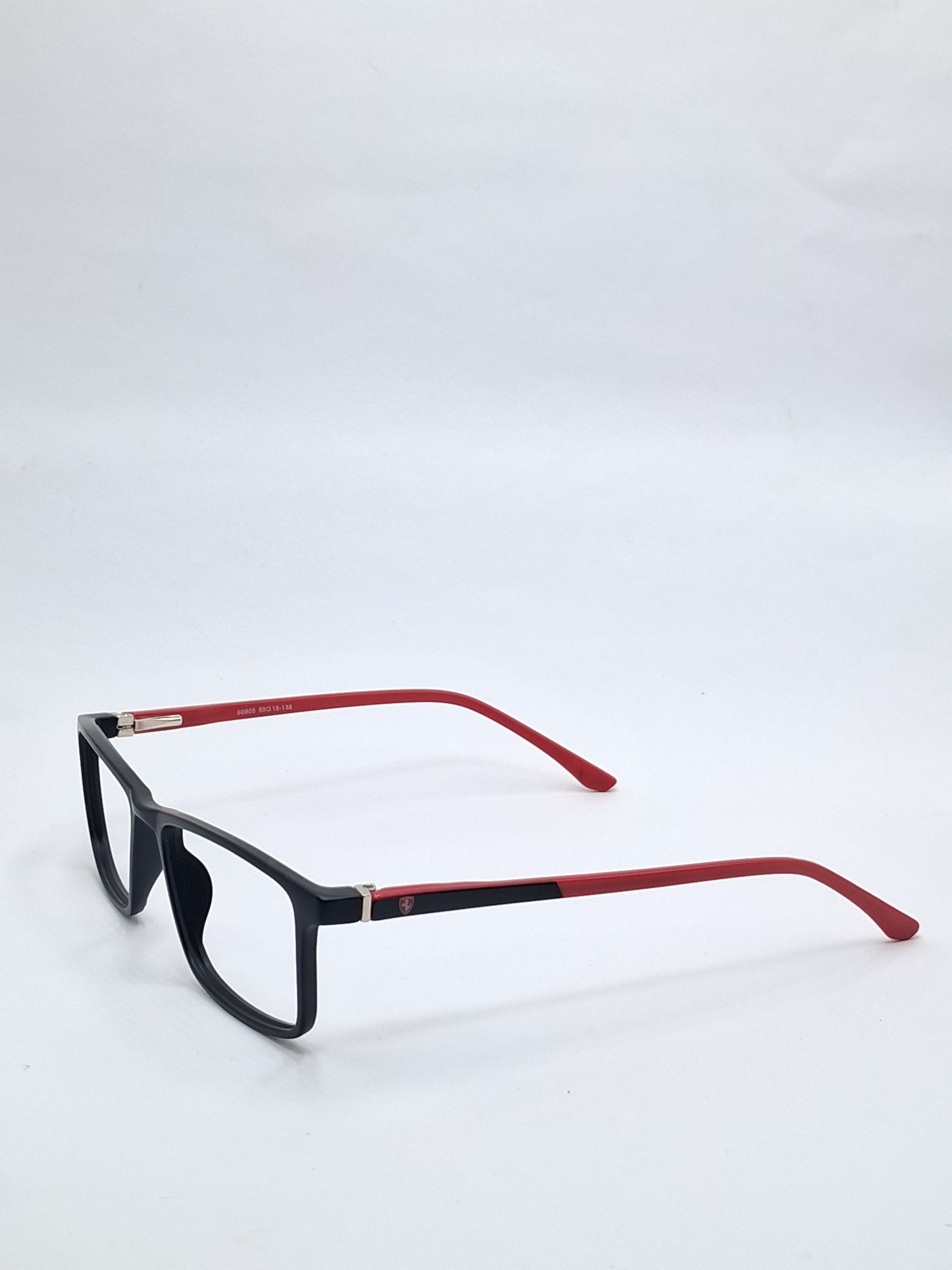 vision plus matte black with red stick frame