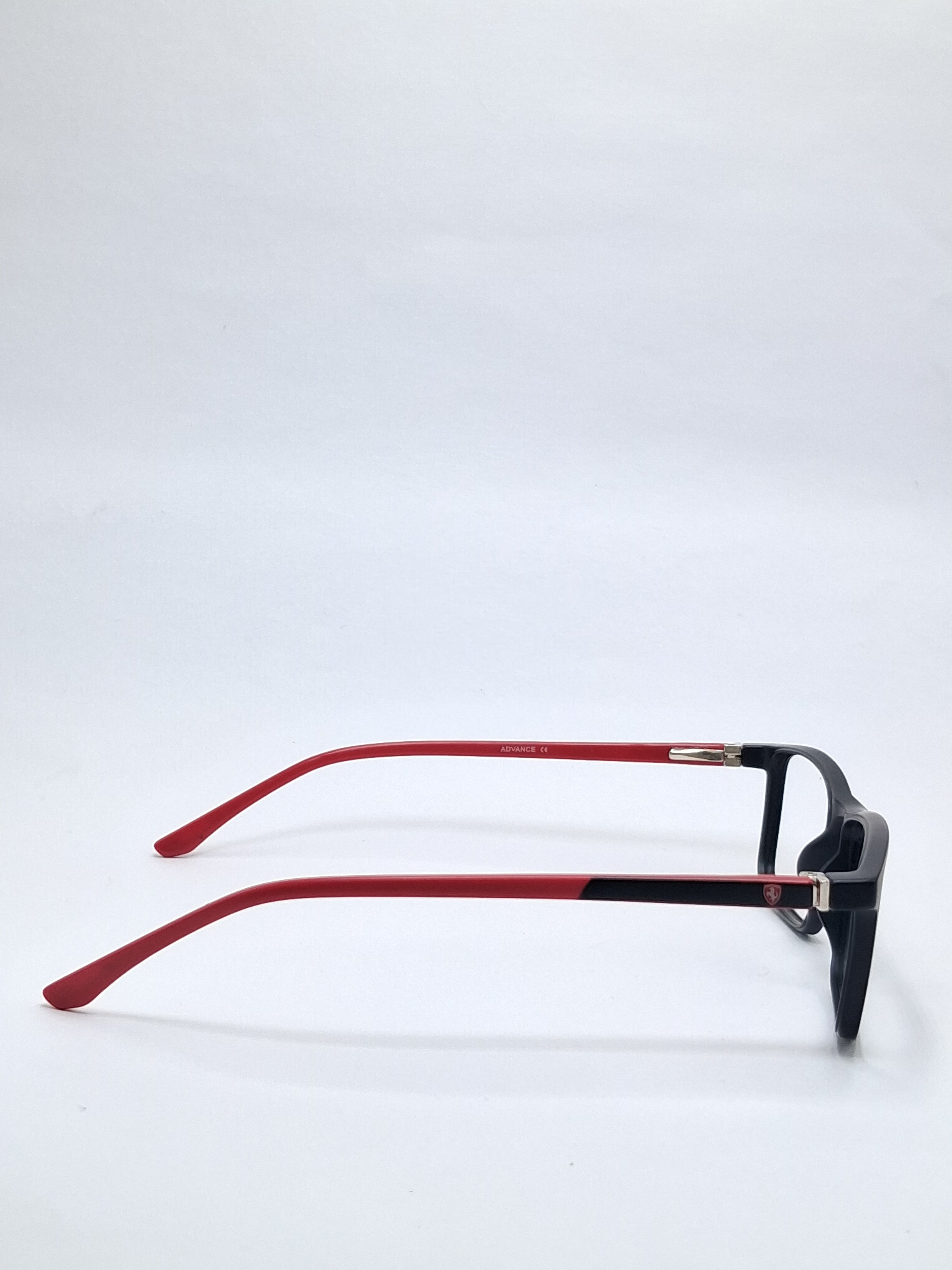 vision plus matte black with red stick frame