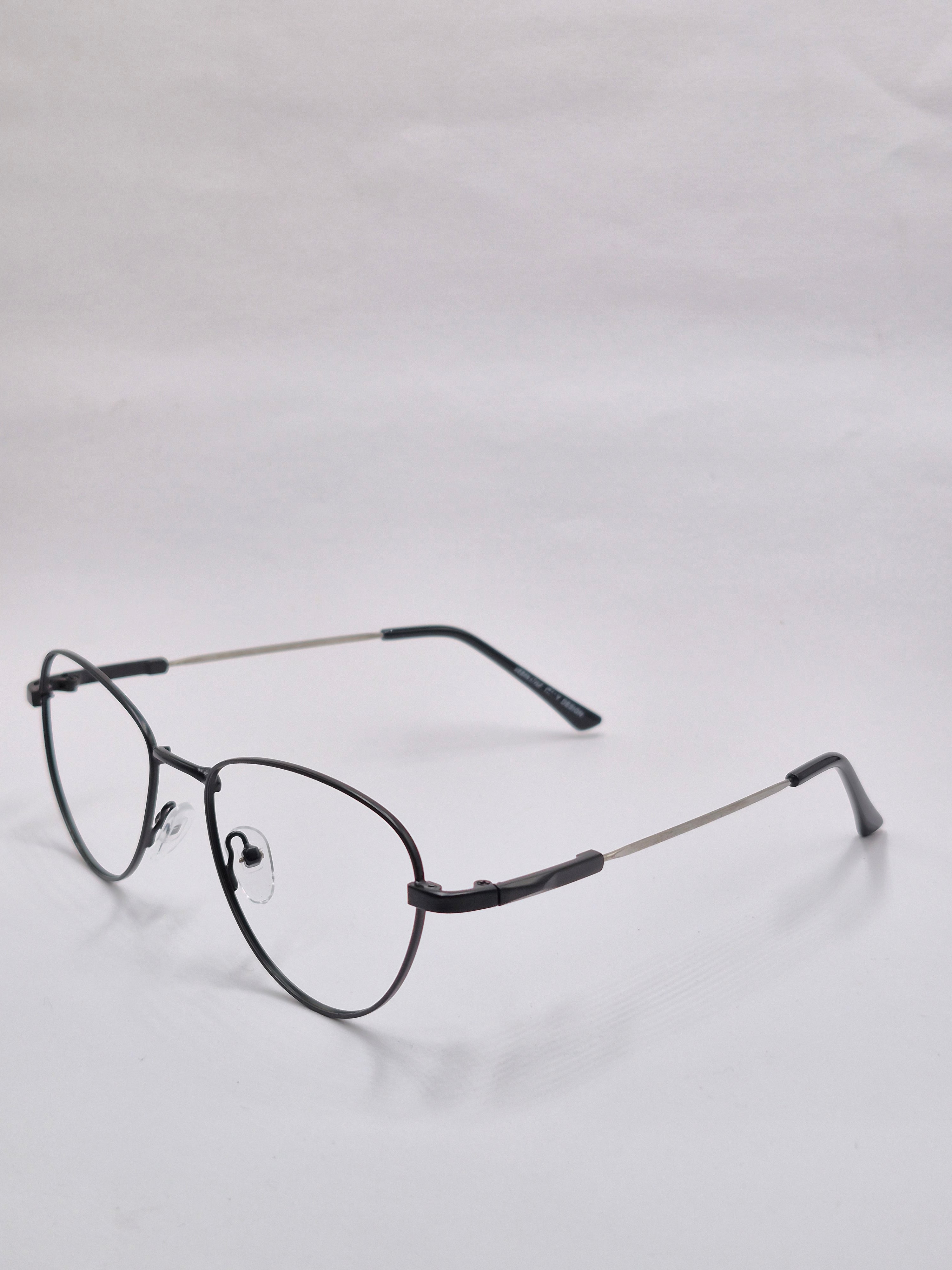 vision plus metallic black and silver metal frame