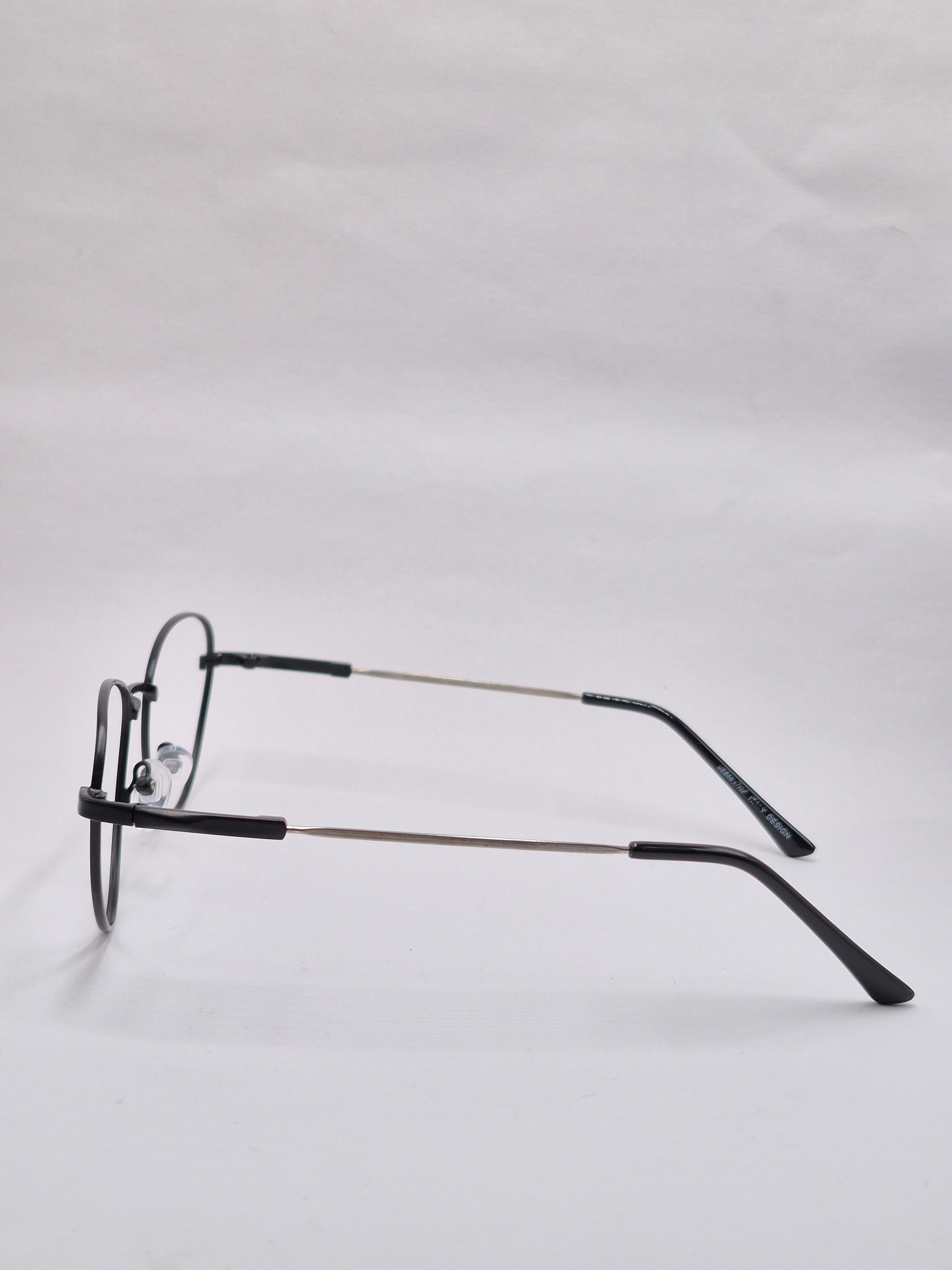 vision plus metallic black and silver metal frame