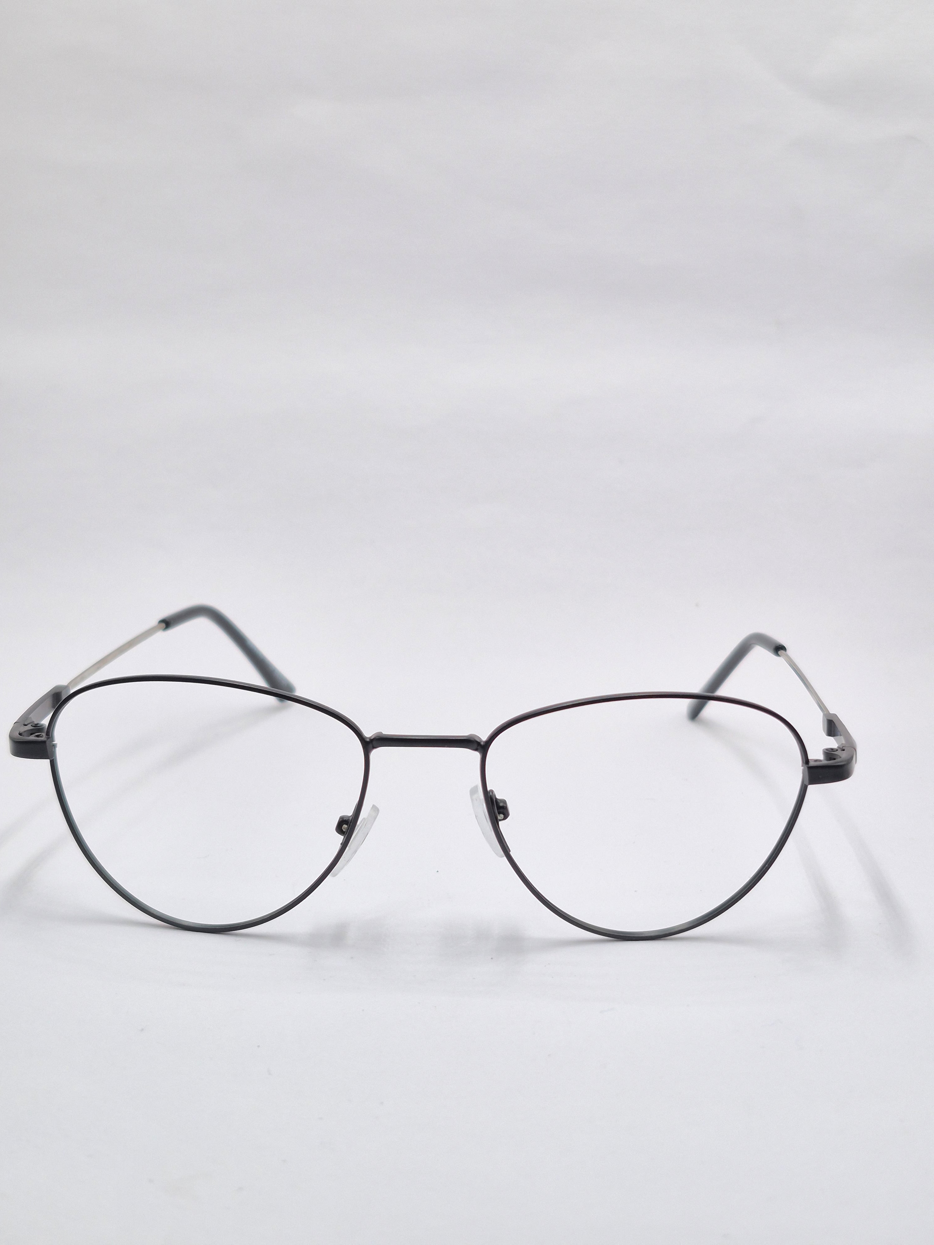 vision plus matte black and silver metal frame