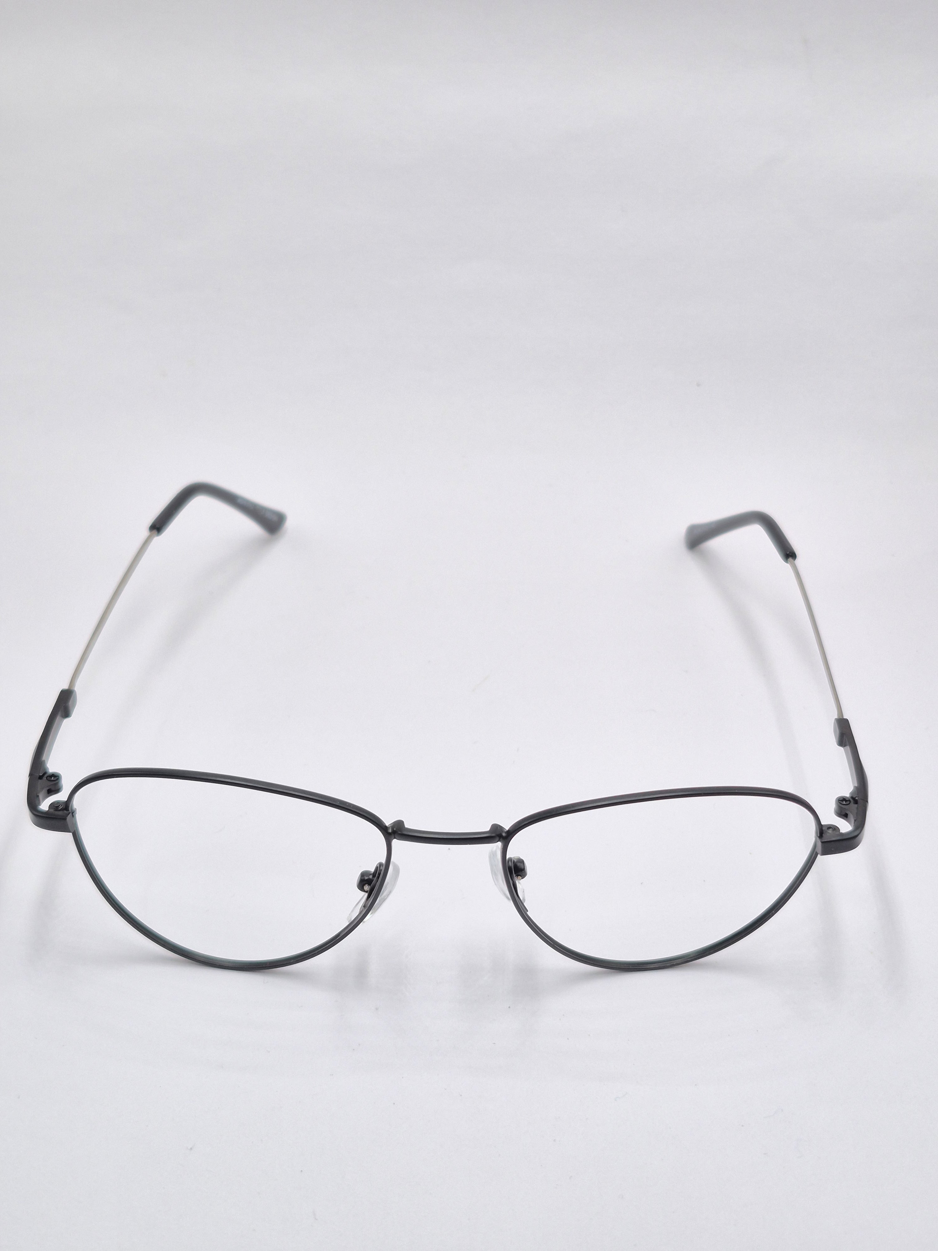 vision plus matte black and silver metal frame