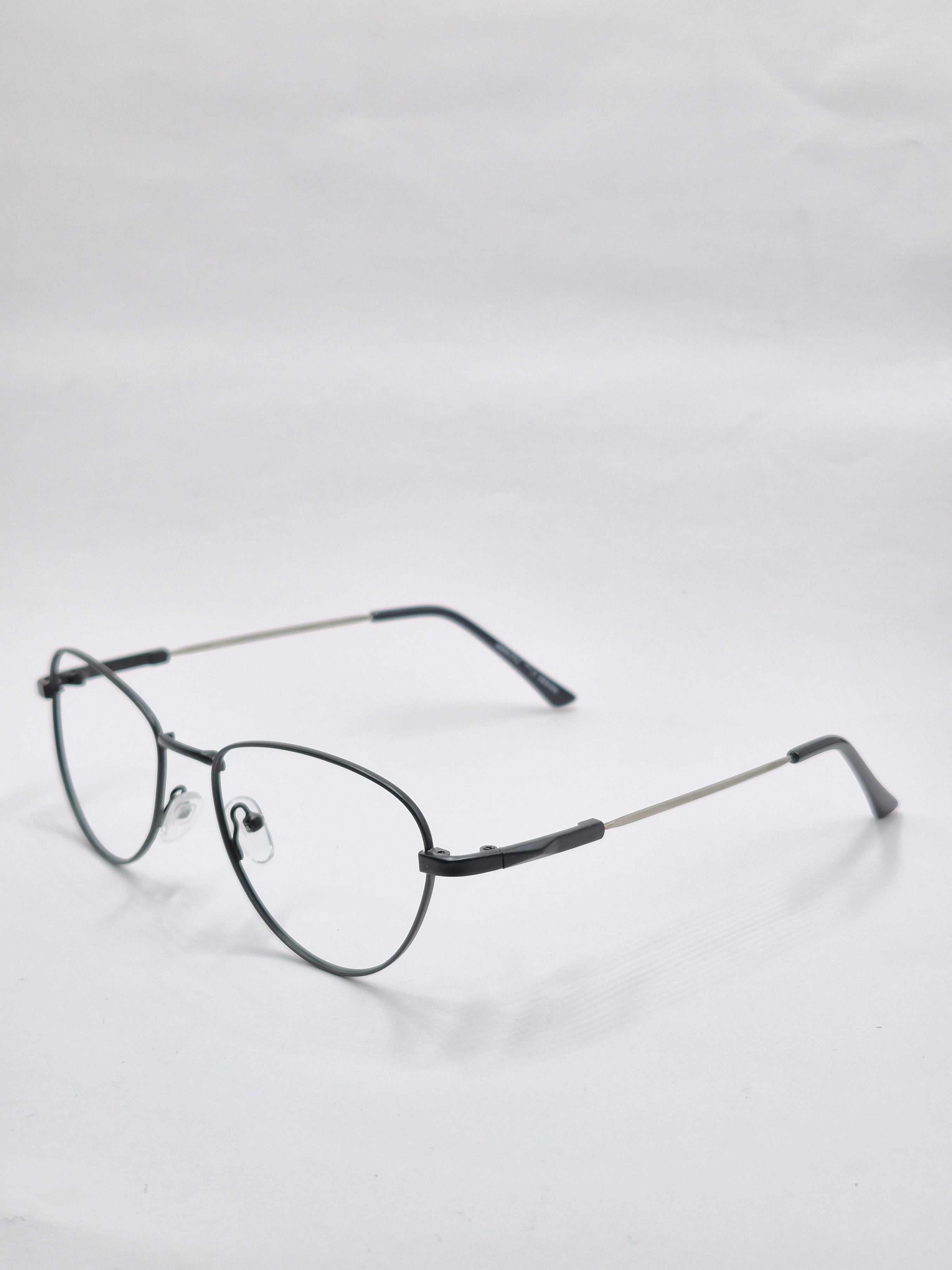 vision plus matte black and silver metal frame