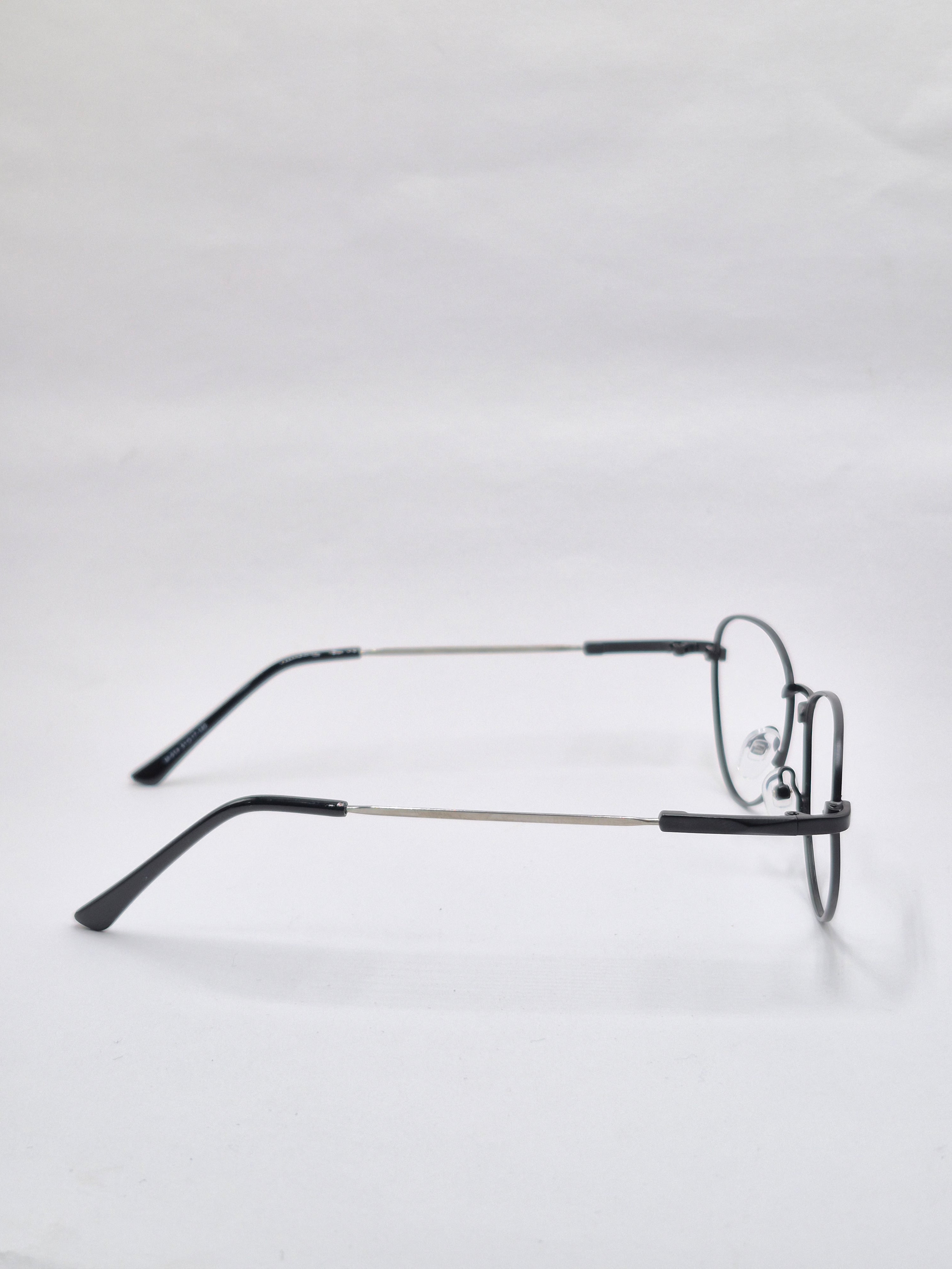 vision plus matte black and silver metal frame