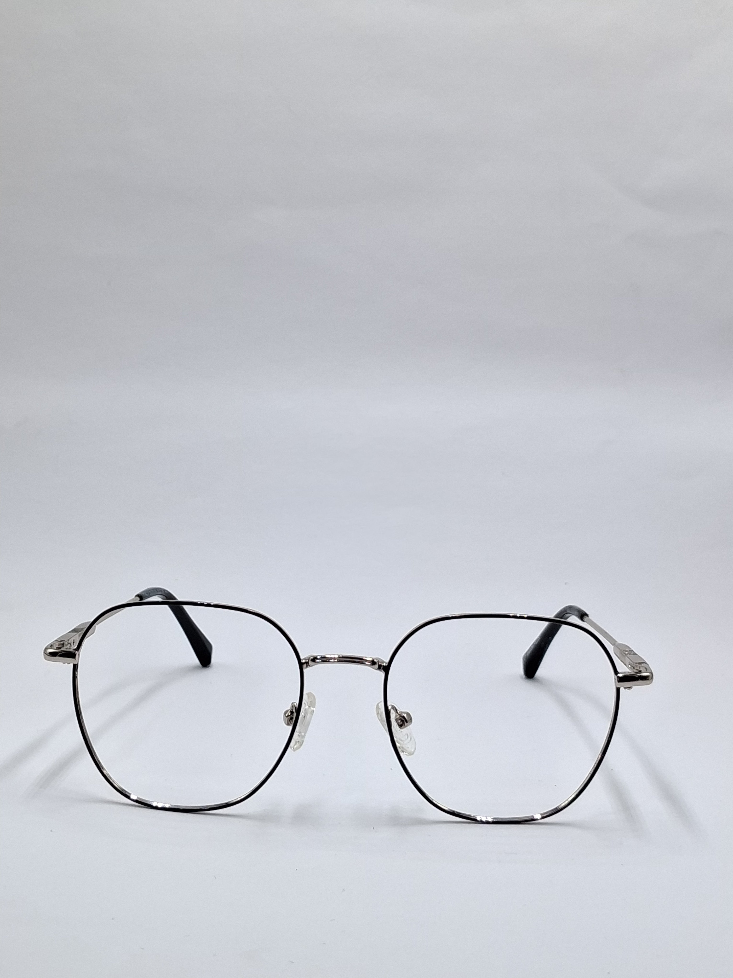 vision plus metallic black silver metal frame