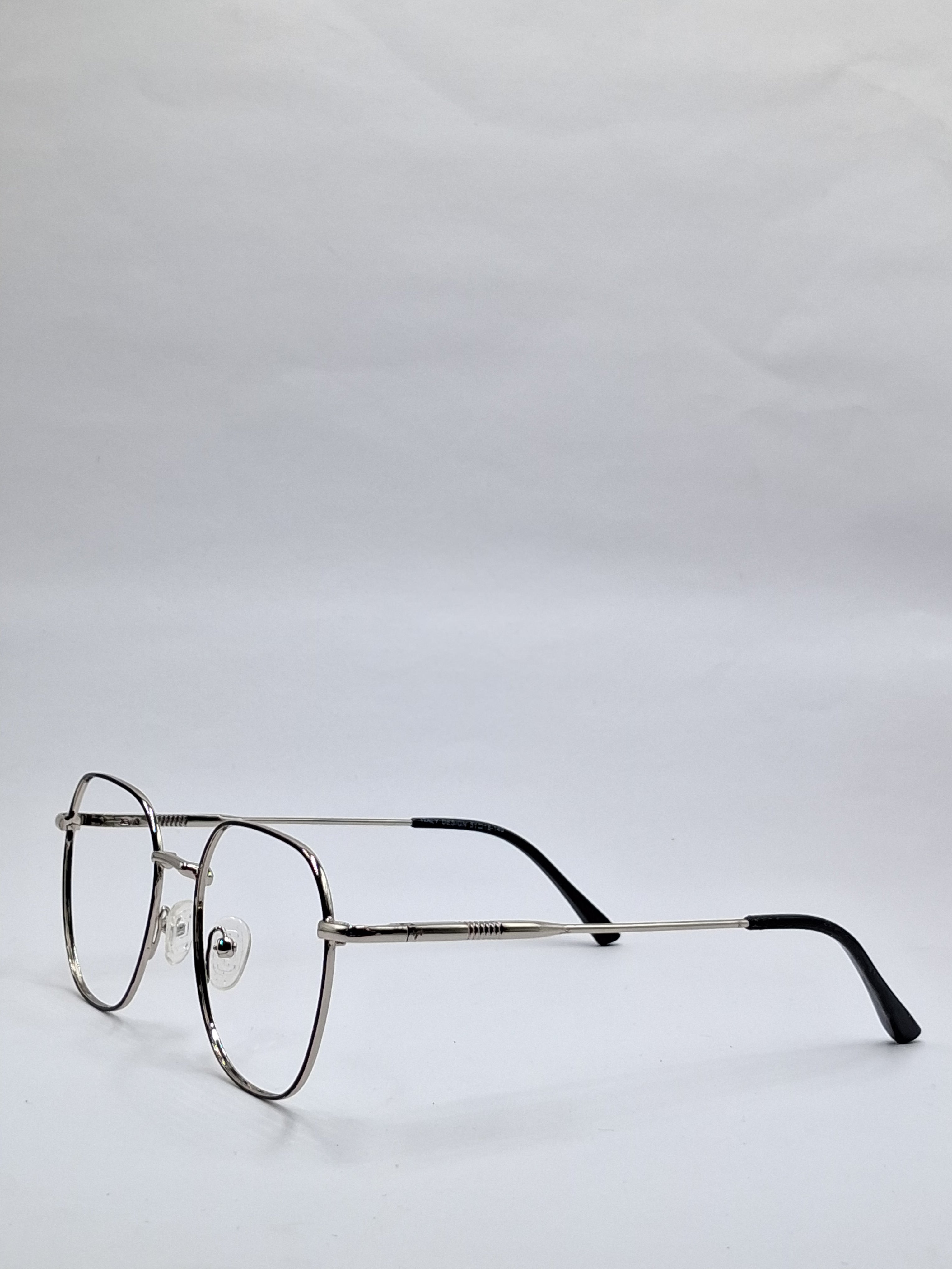 vision plus metallic black silver metal frame