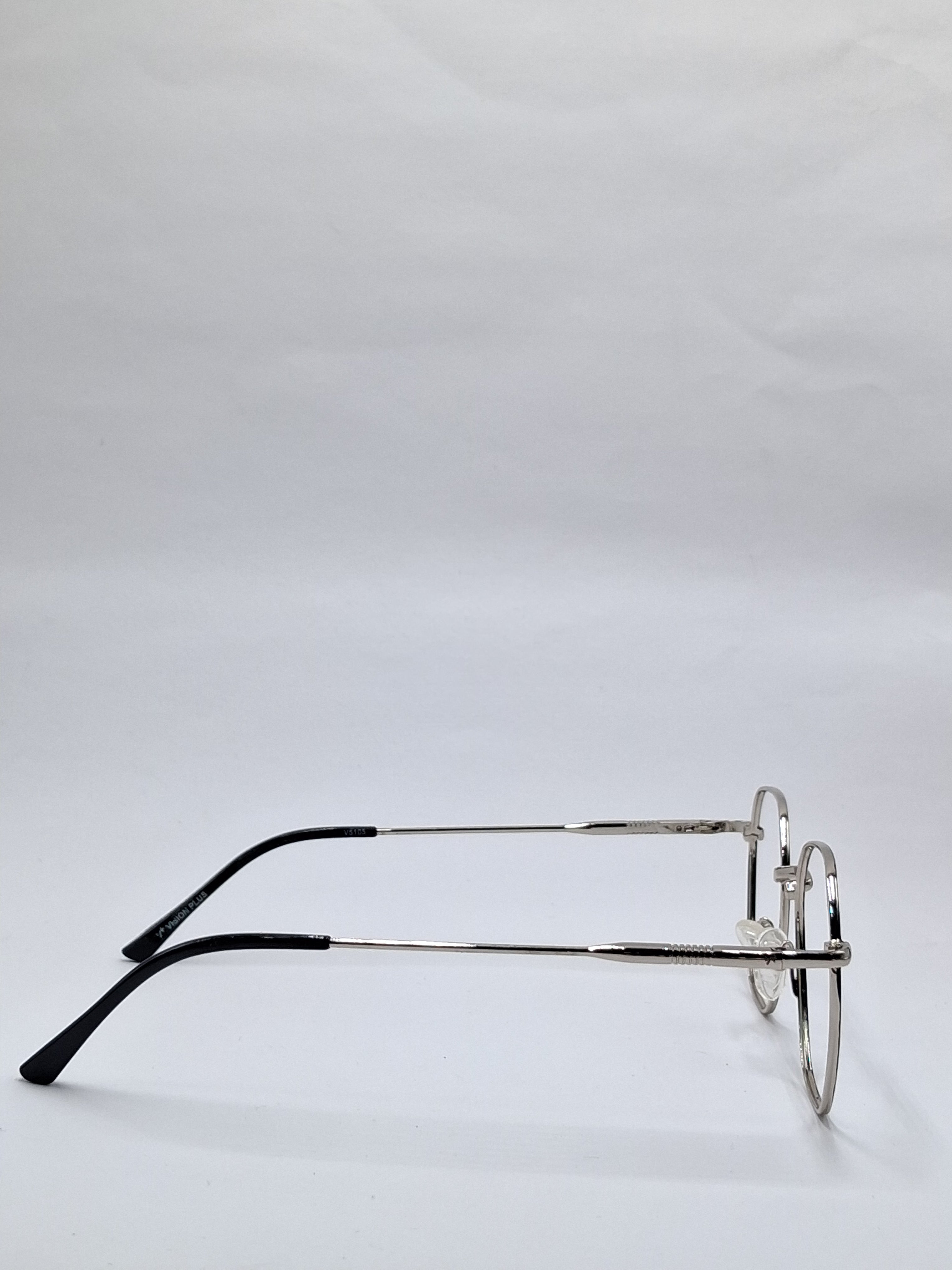 vision plus metallic black silver metal frame