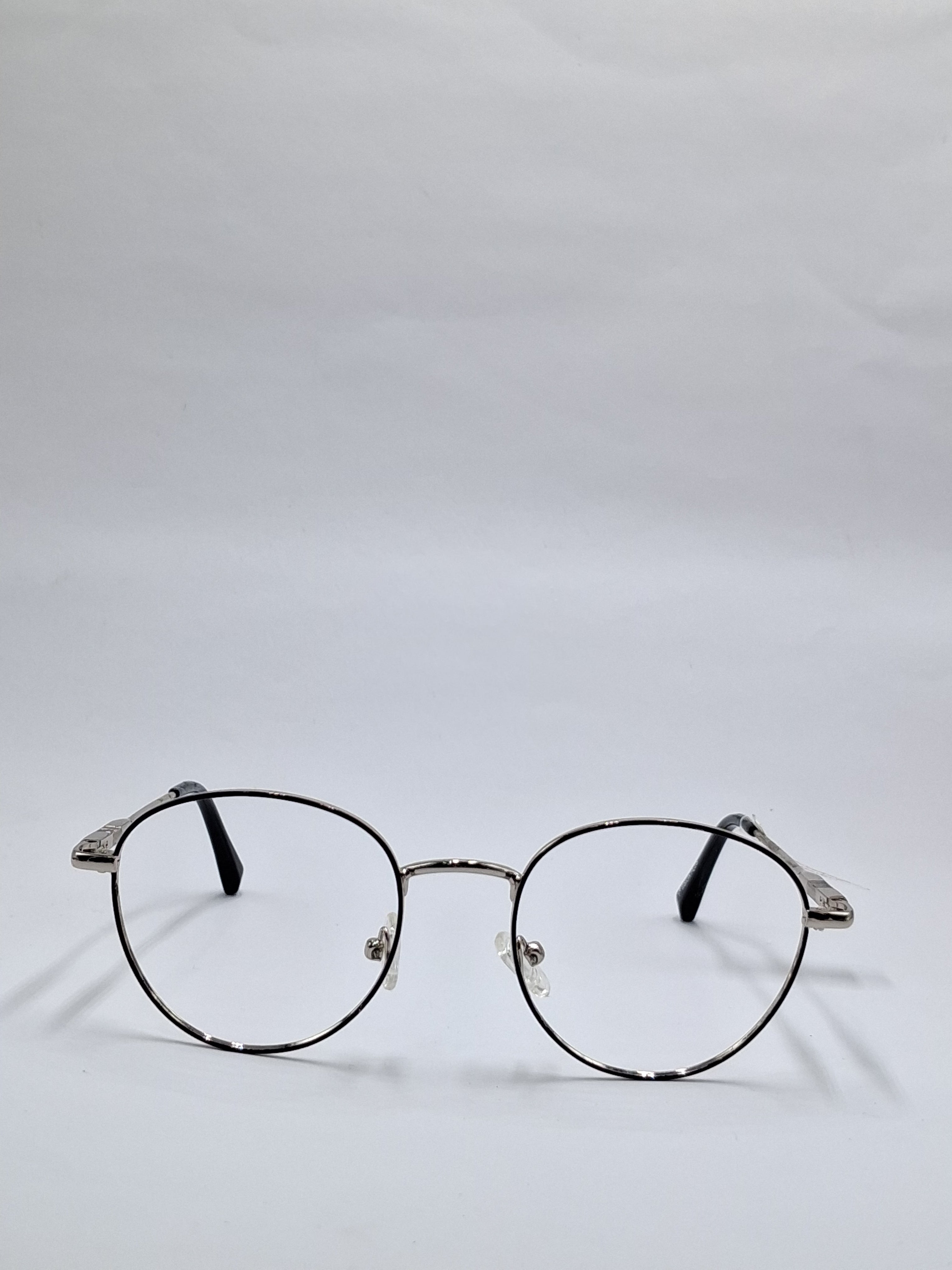 vision plus metallic black and silver metal frame