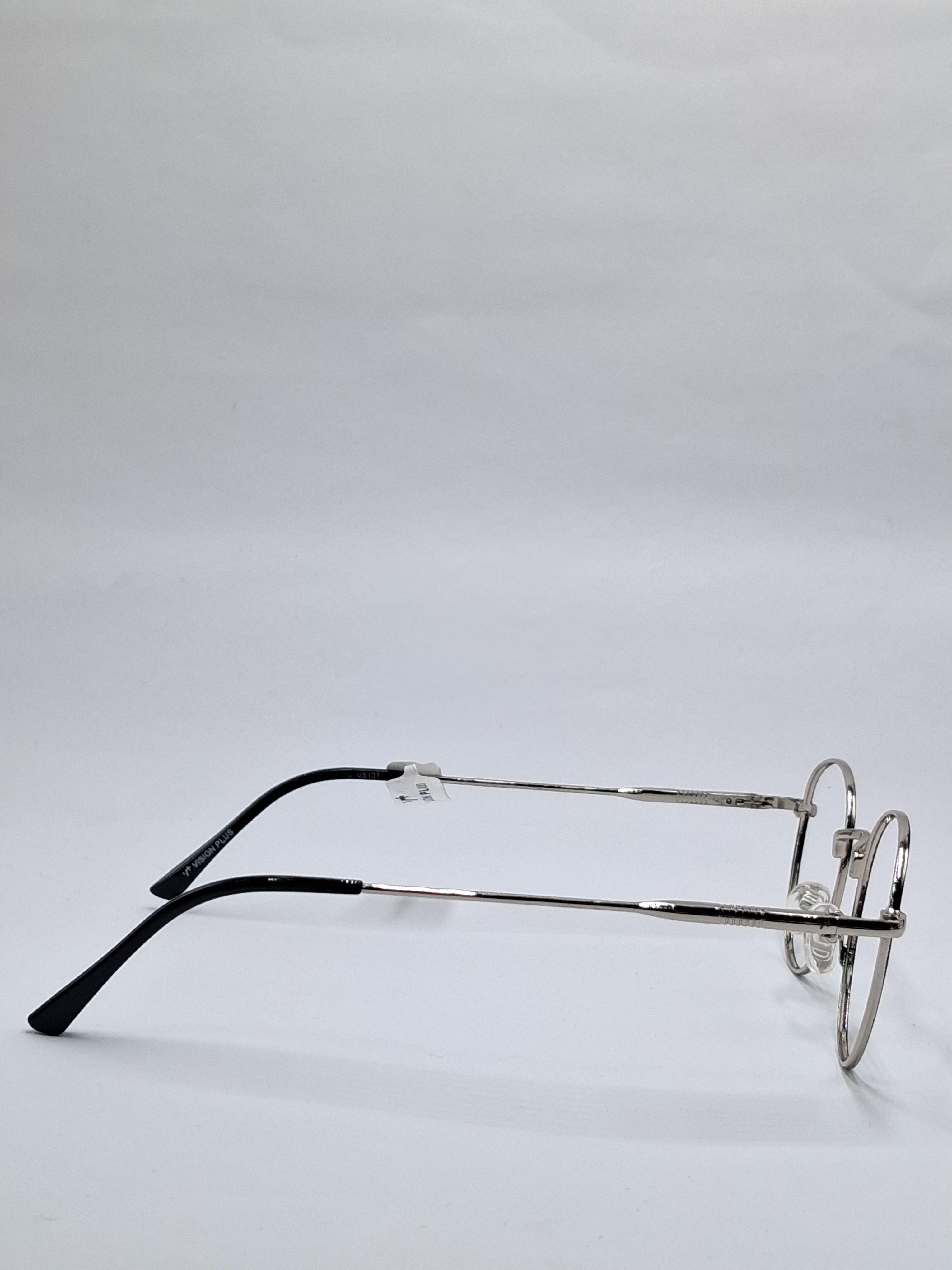vision plus metallic black and silver metal frame