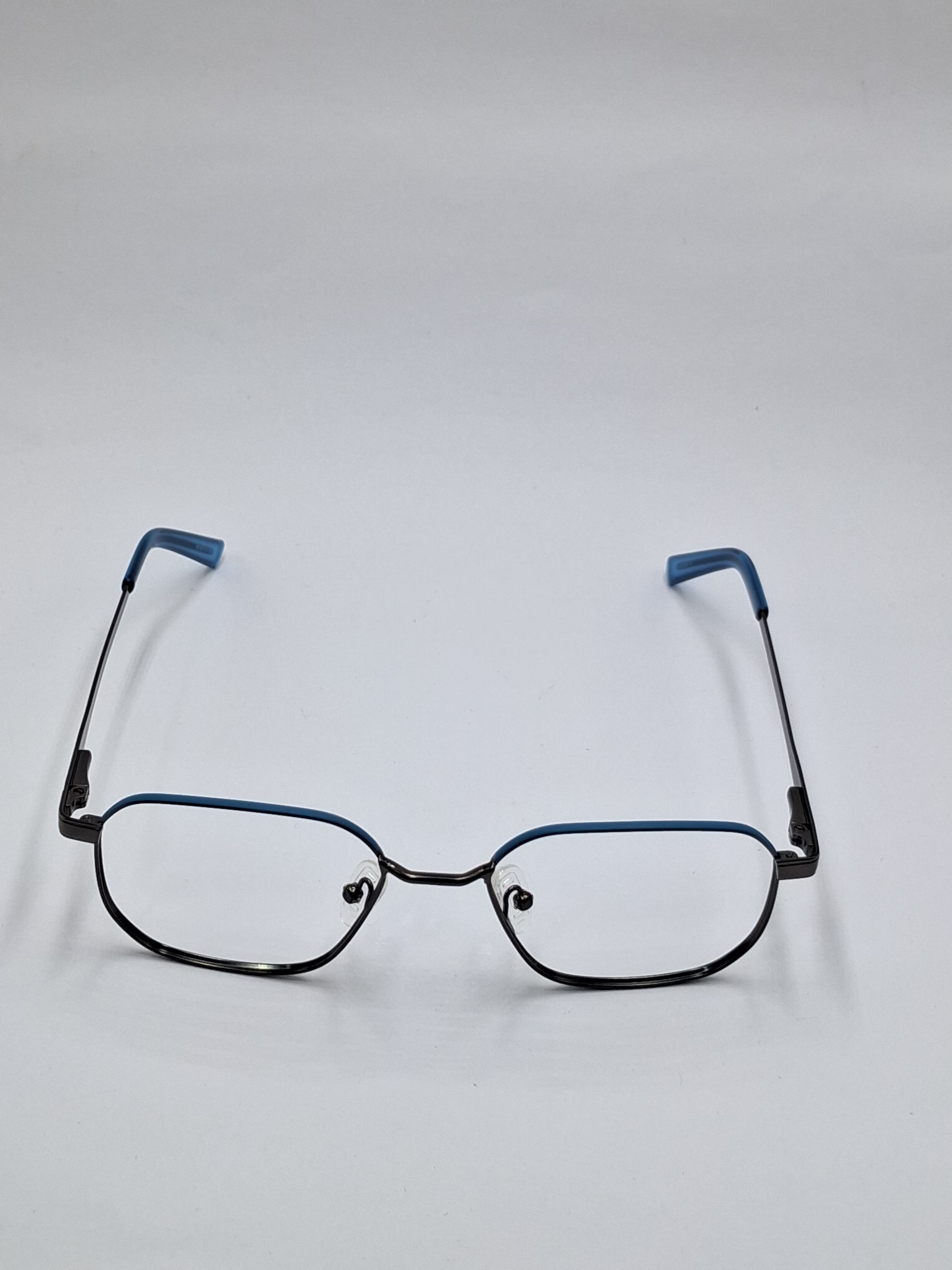vision plus metallic gray and blue metal frame