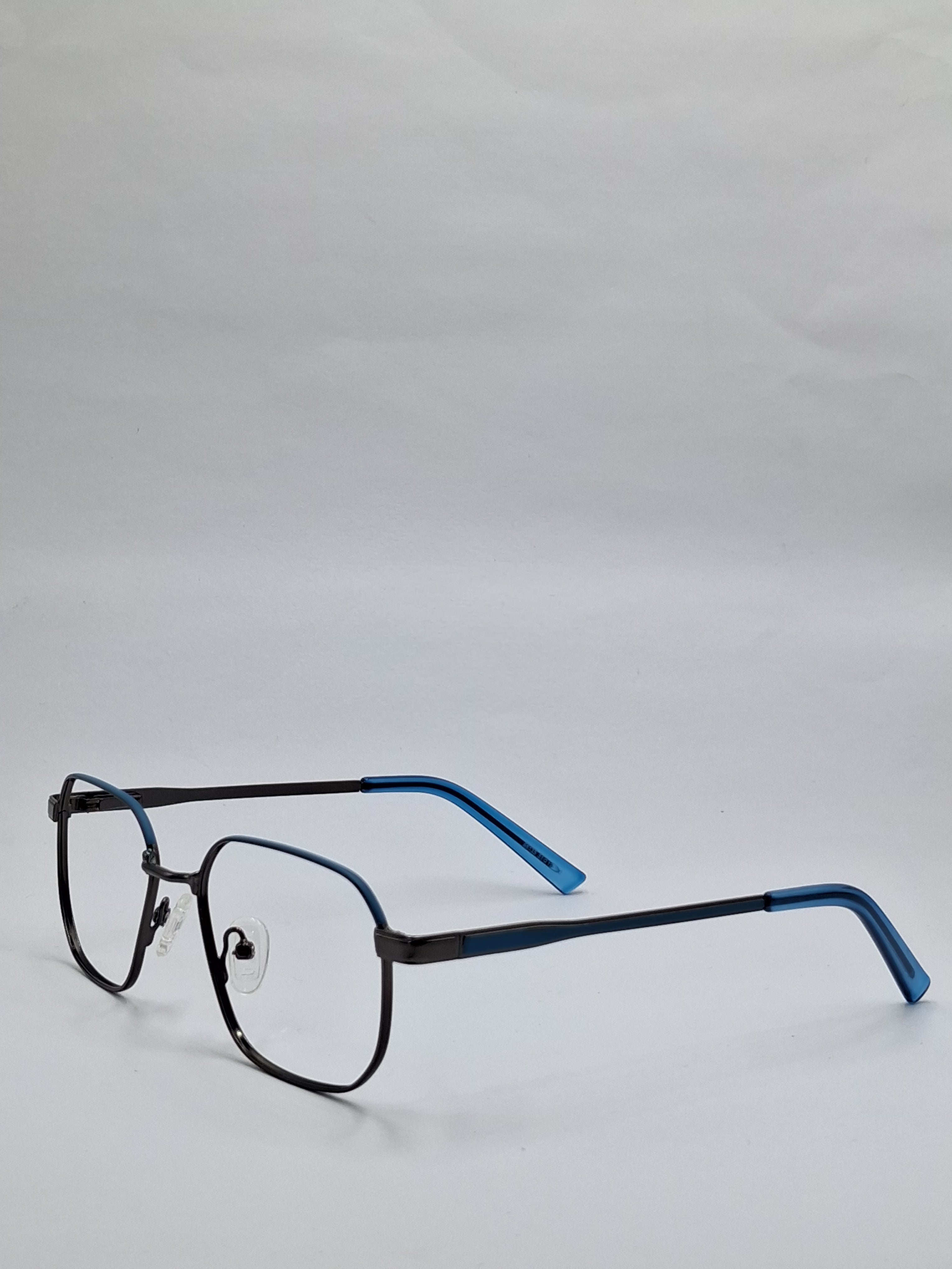 vision plus metallic gray and blue metal frame