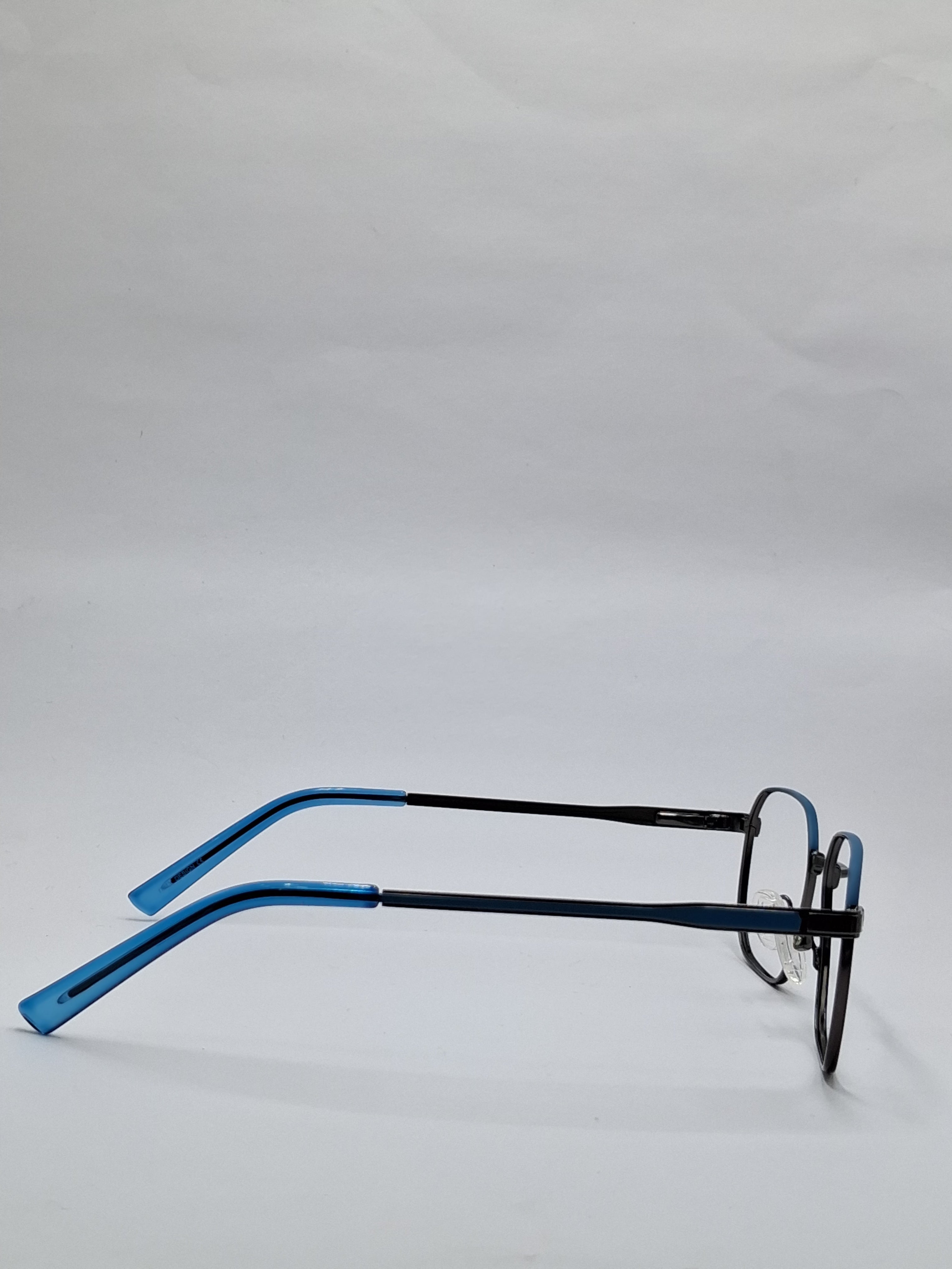 vision plus metallic gray and blue metal frame