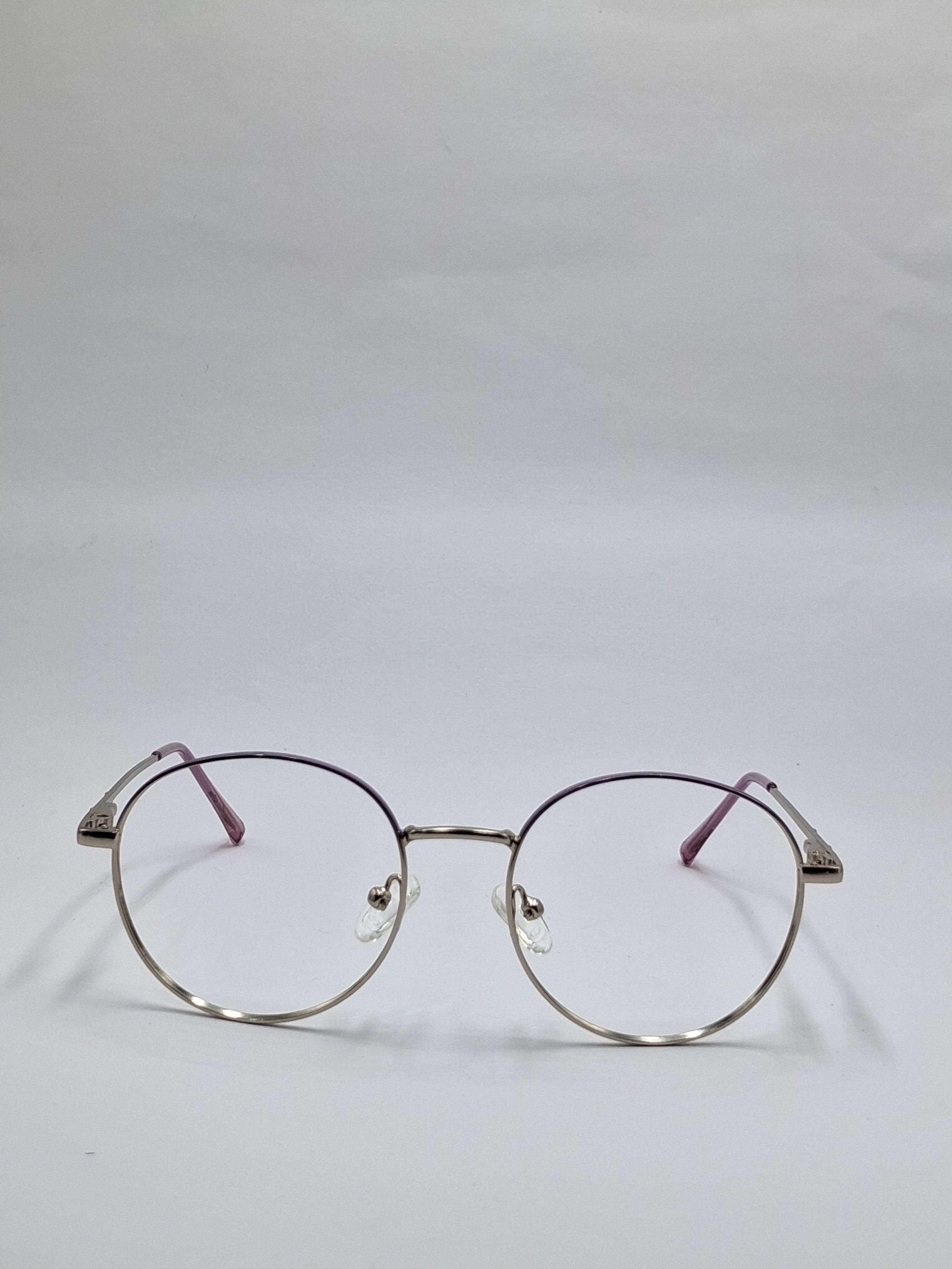 vision plus metallic silver and purple metal frame