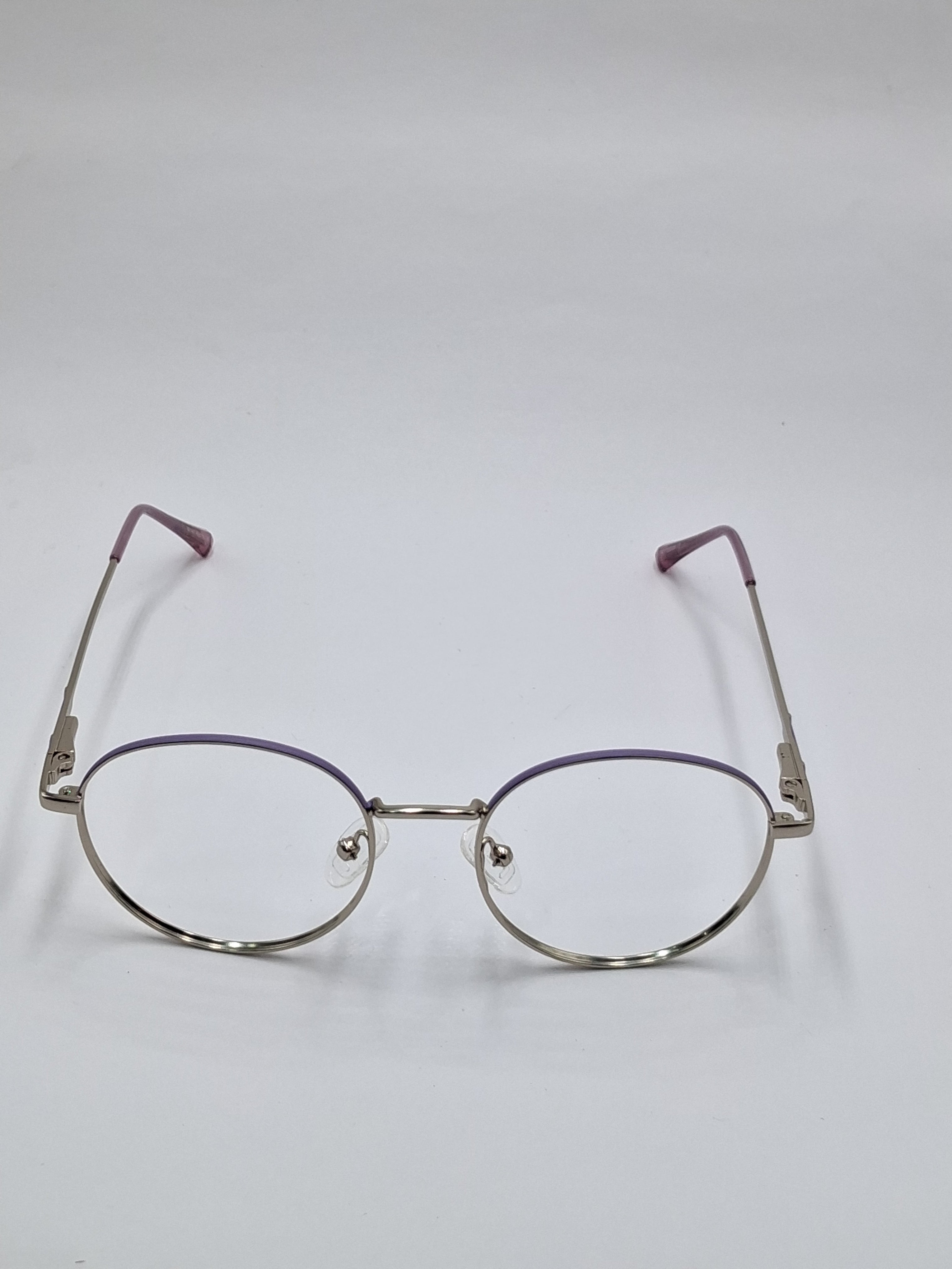vision plus metallic silver and purple metal frame
