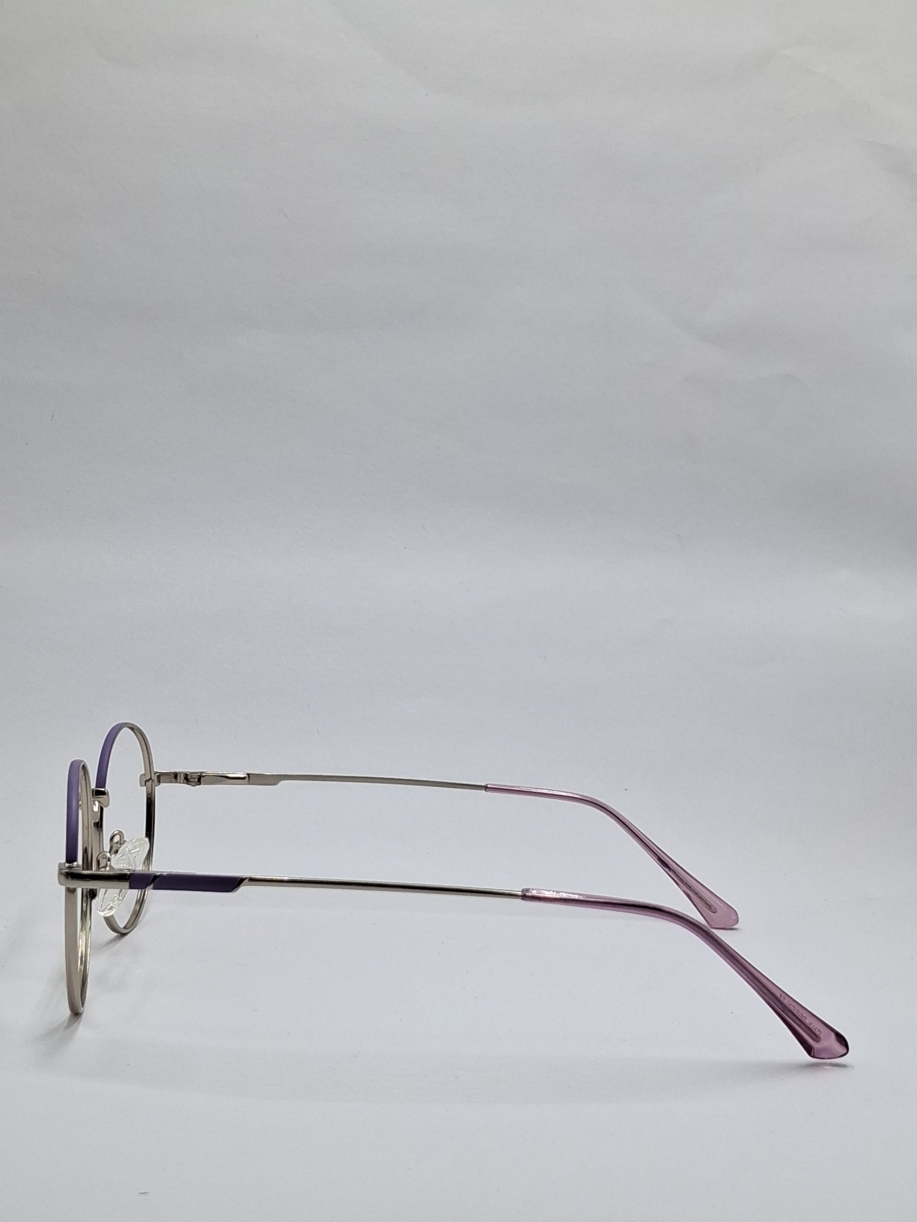 vision plus metallic silver and purple metal frame