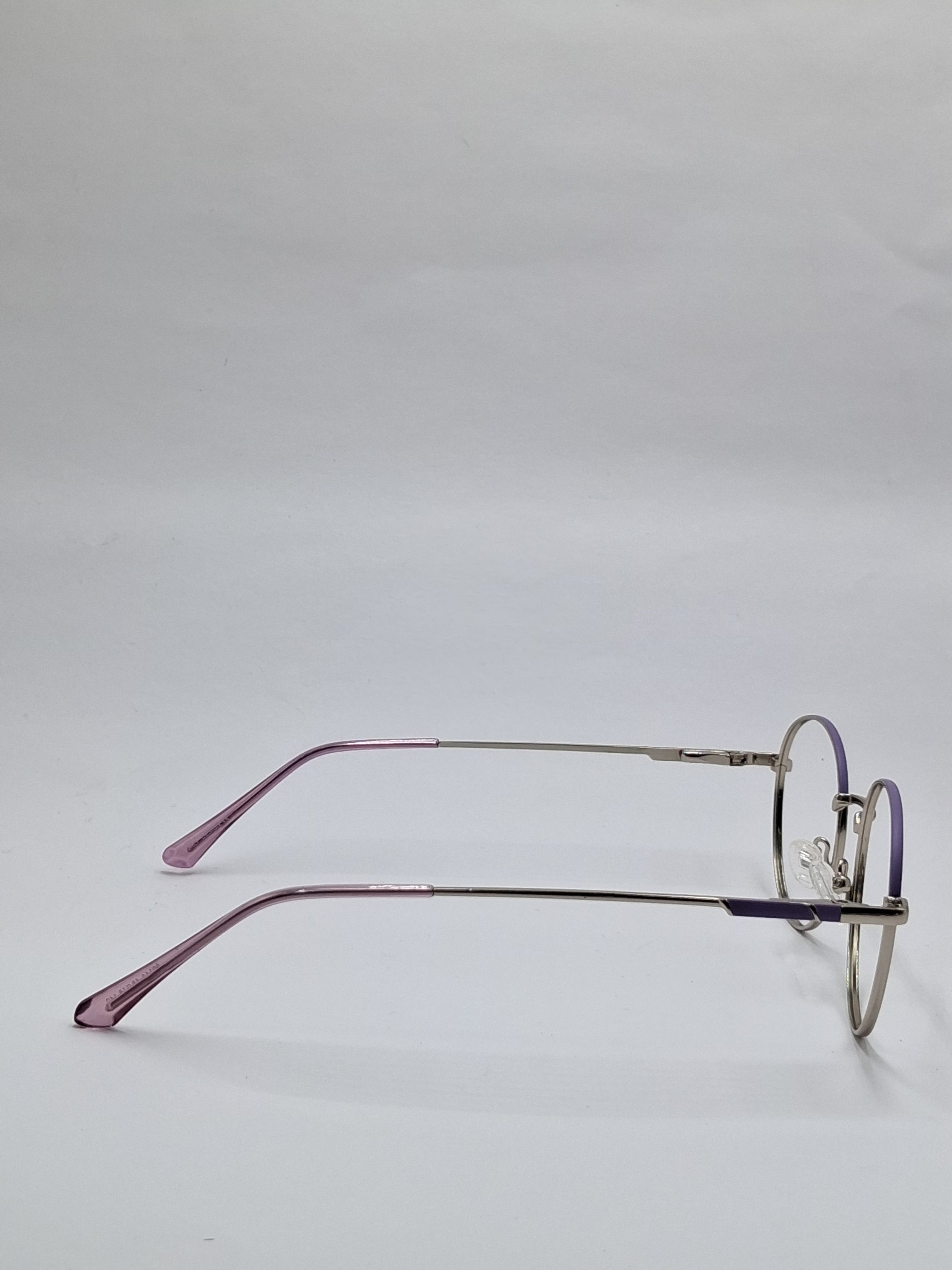 vision plus metallic silver and purple metal frame