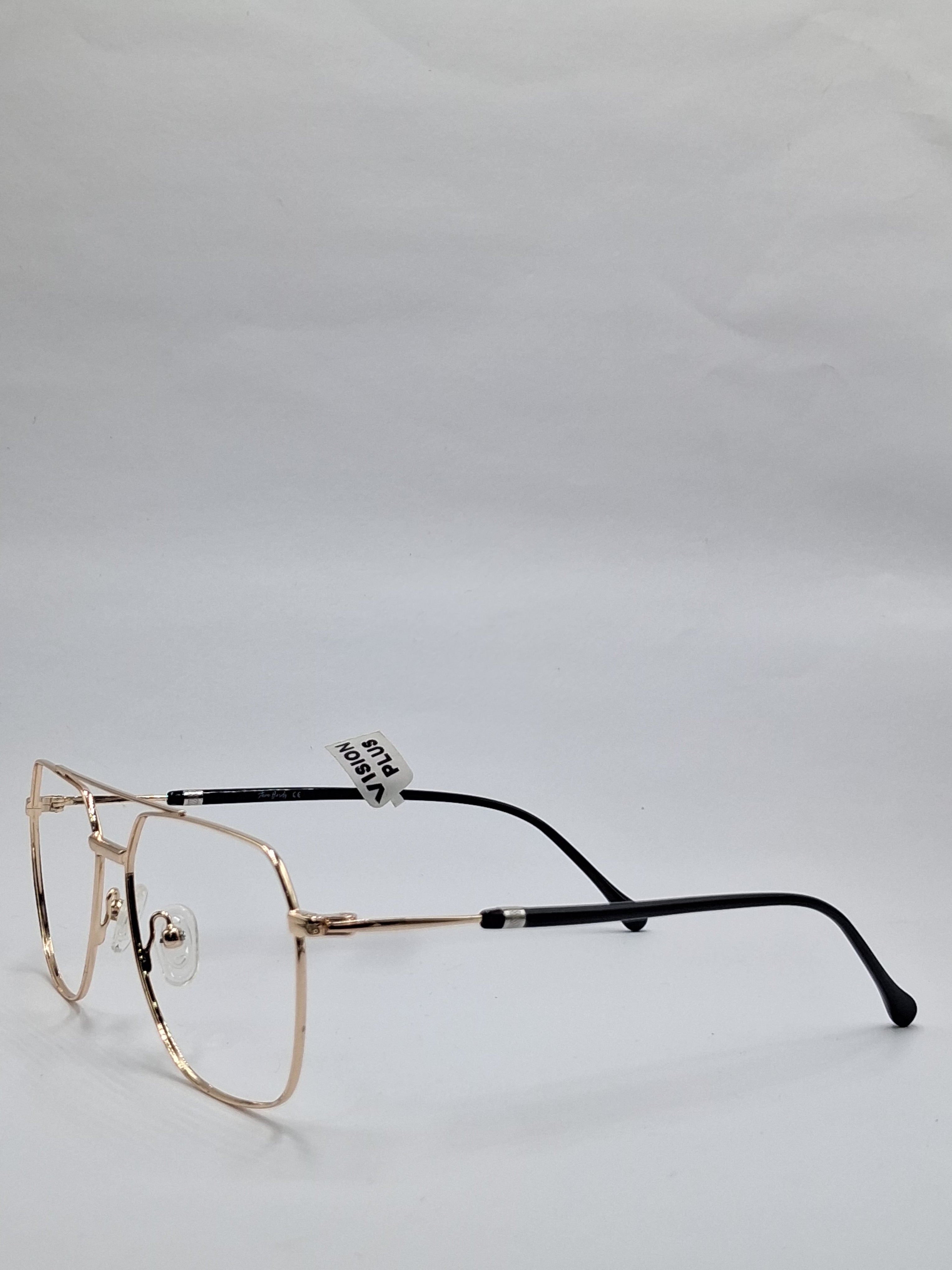 vision plus metallic double bar gold metal frame