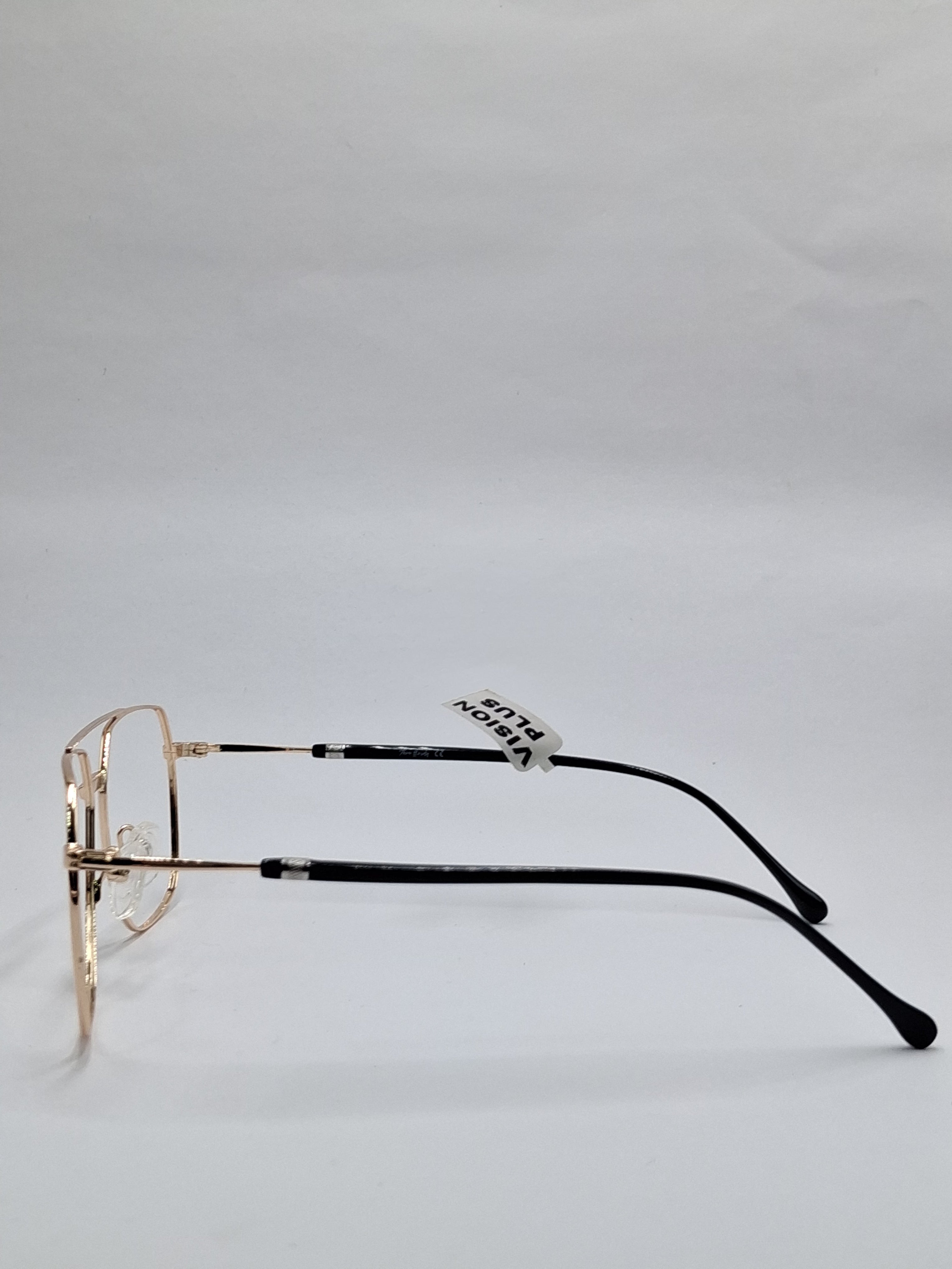 vision plus metallic double bar gold metal frame