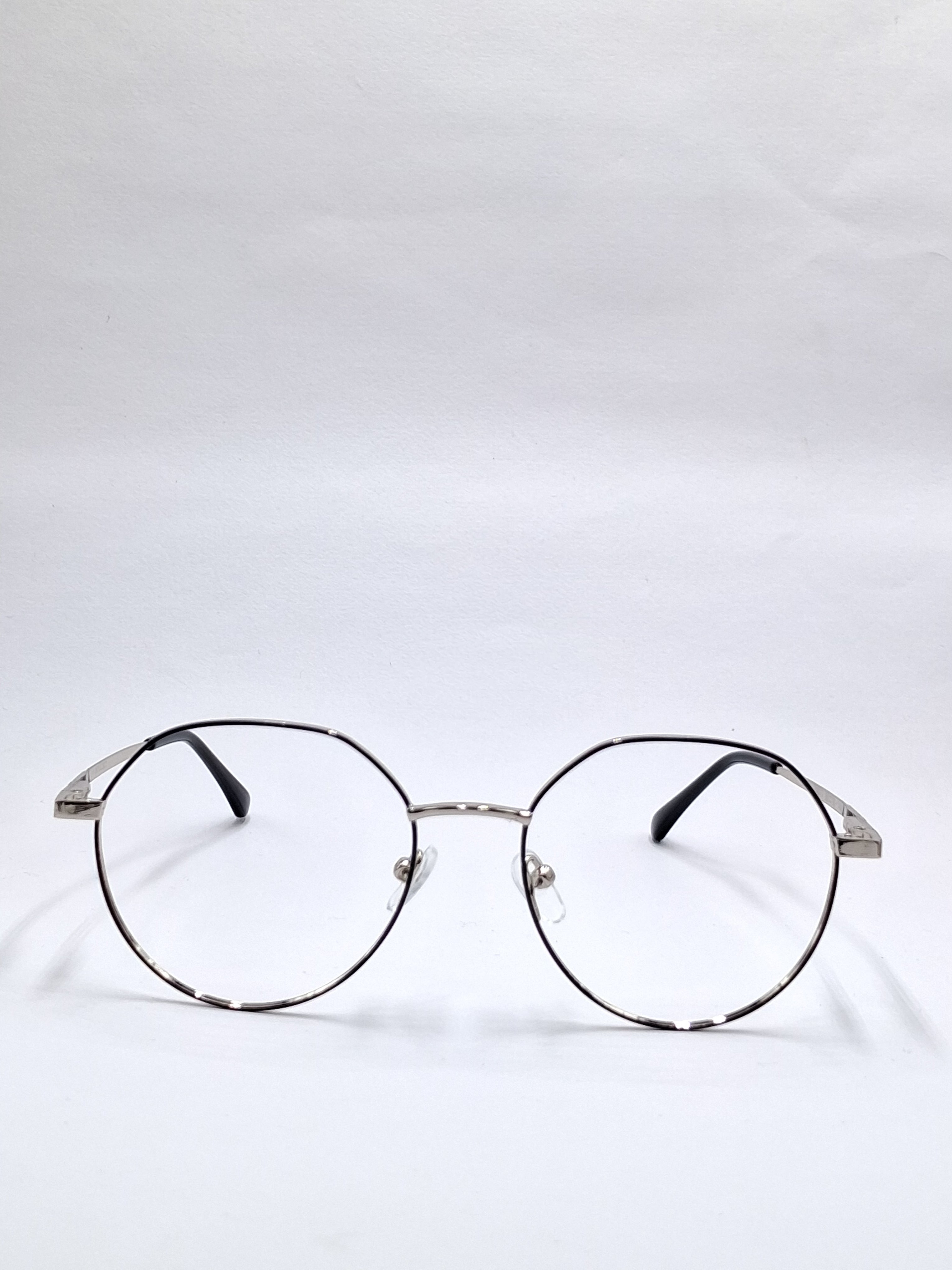 vision plus metallic black and silver metal frame