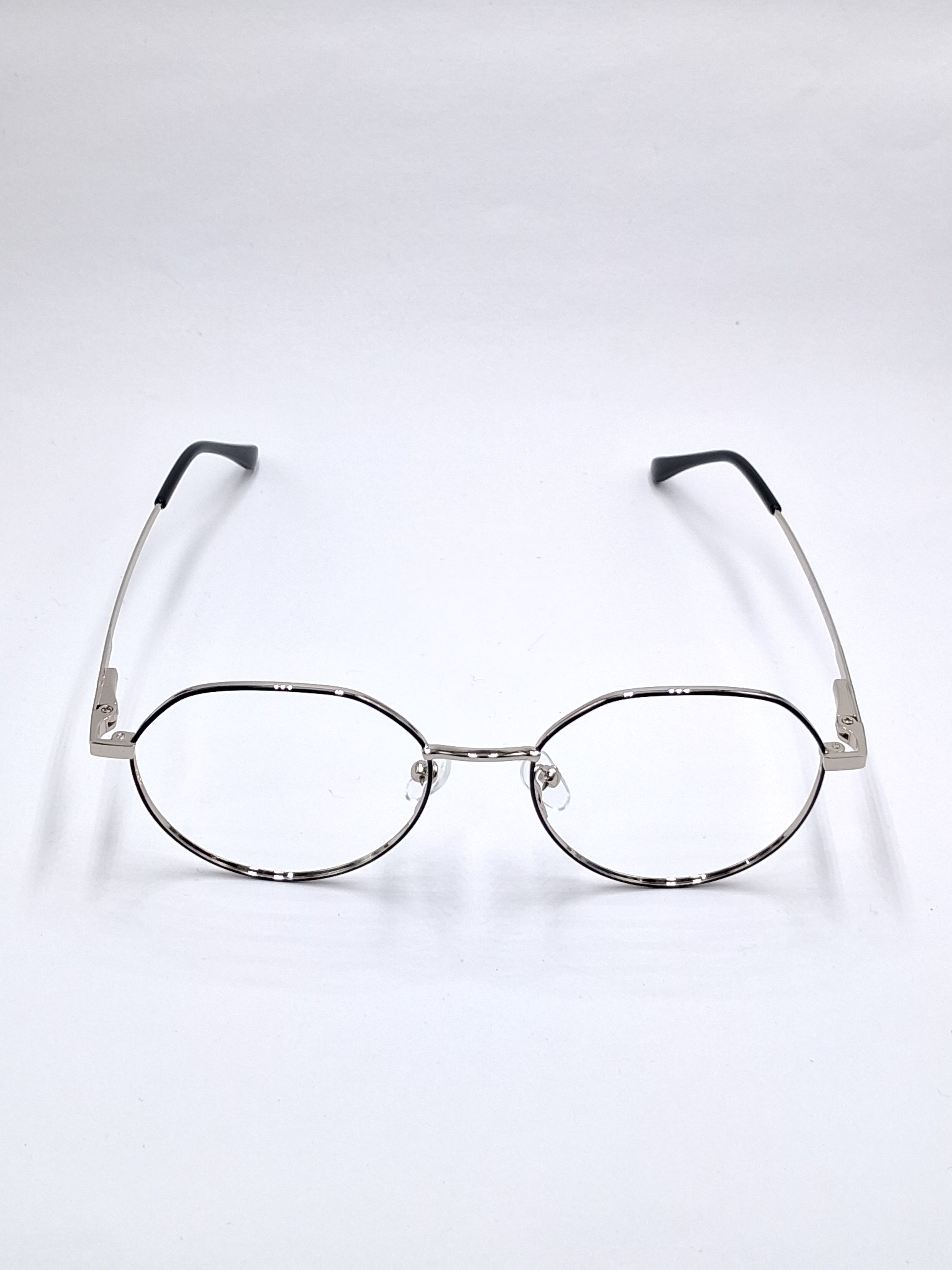 vision plus metallic black and silver metal frame