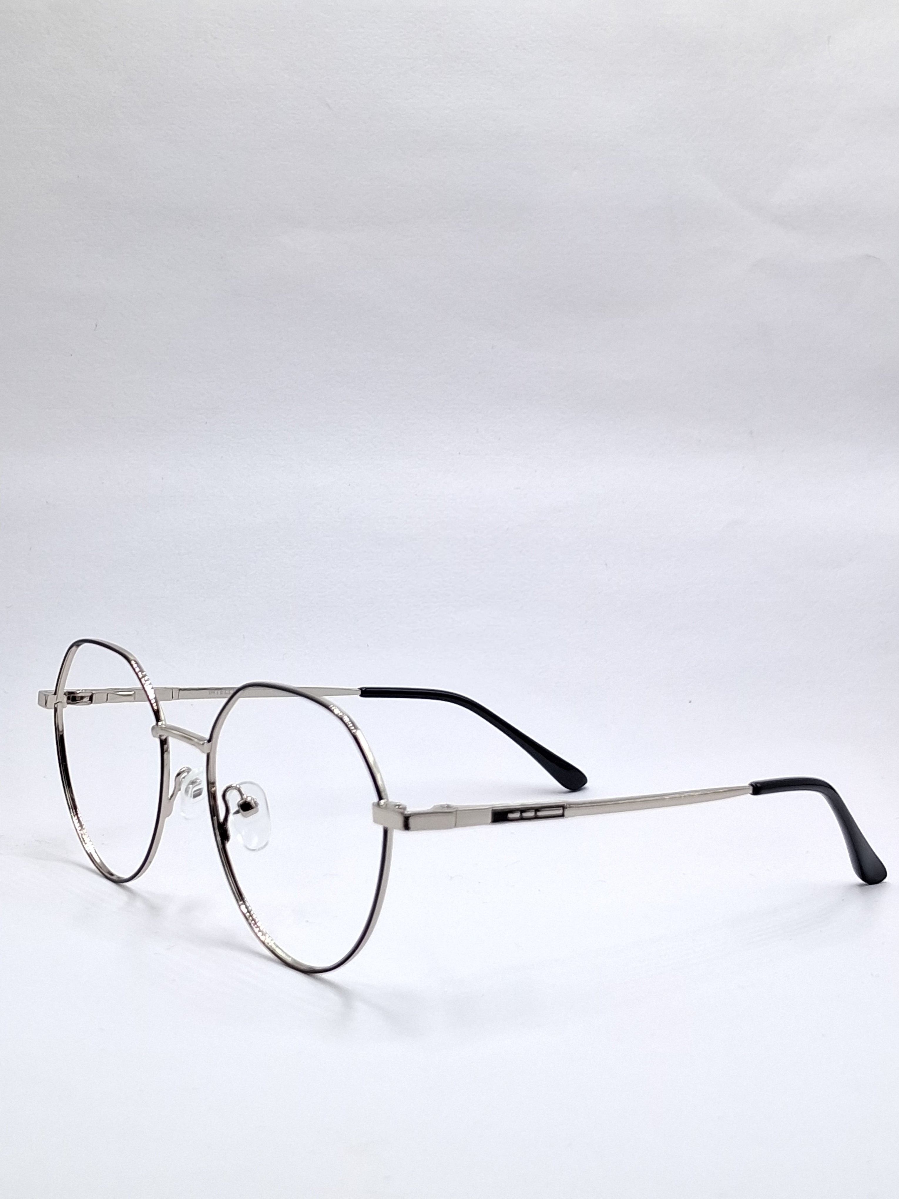 vision plus metallic black and silver metal frame