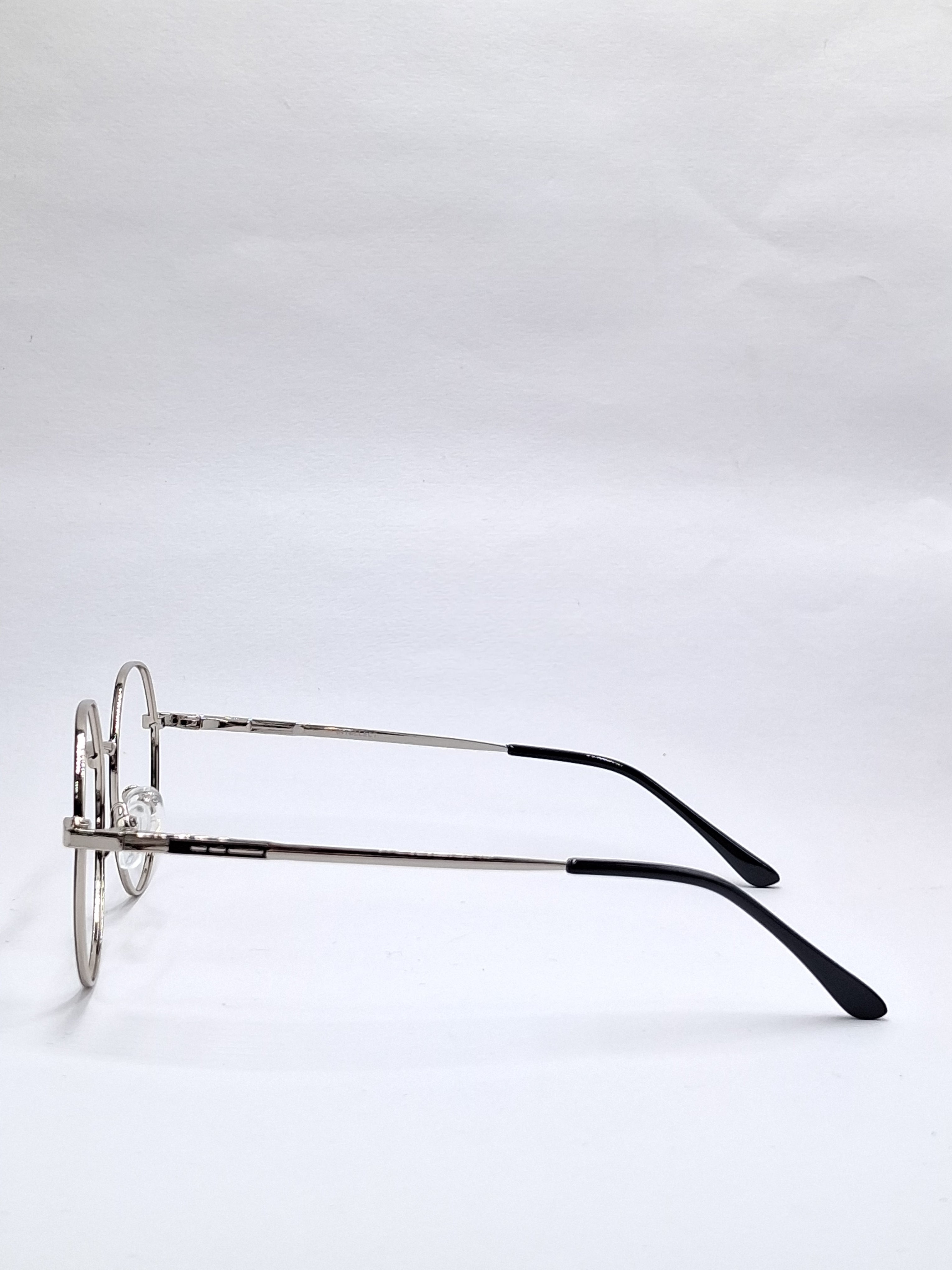 vision plus metallic black and silver metal frame