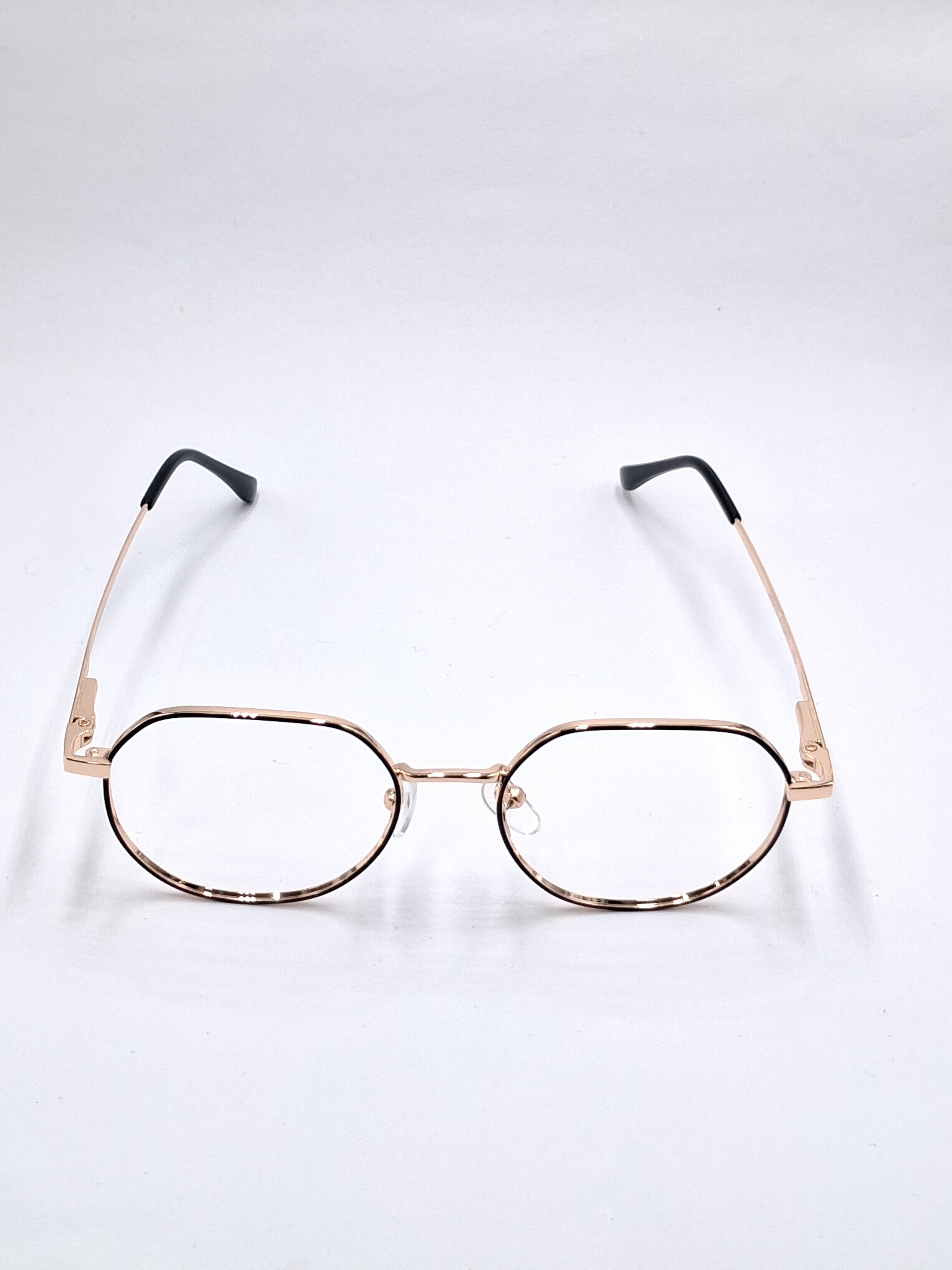 vision plus metallic black and gold metal frame