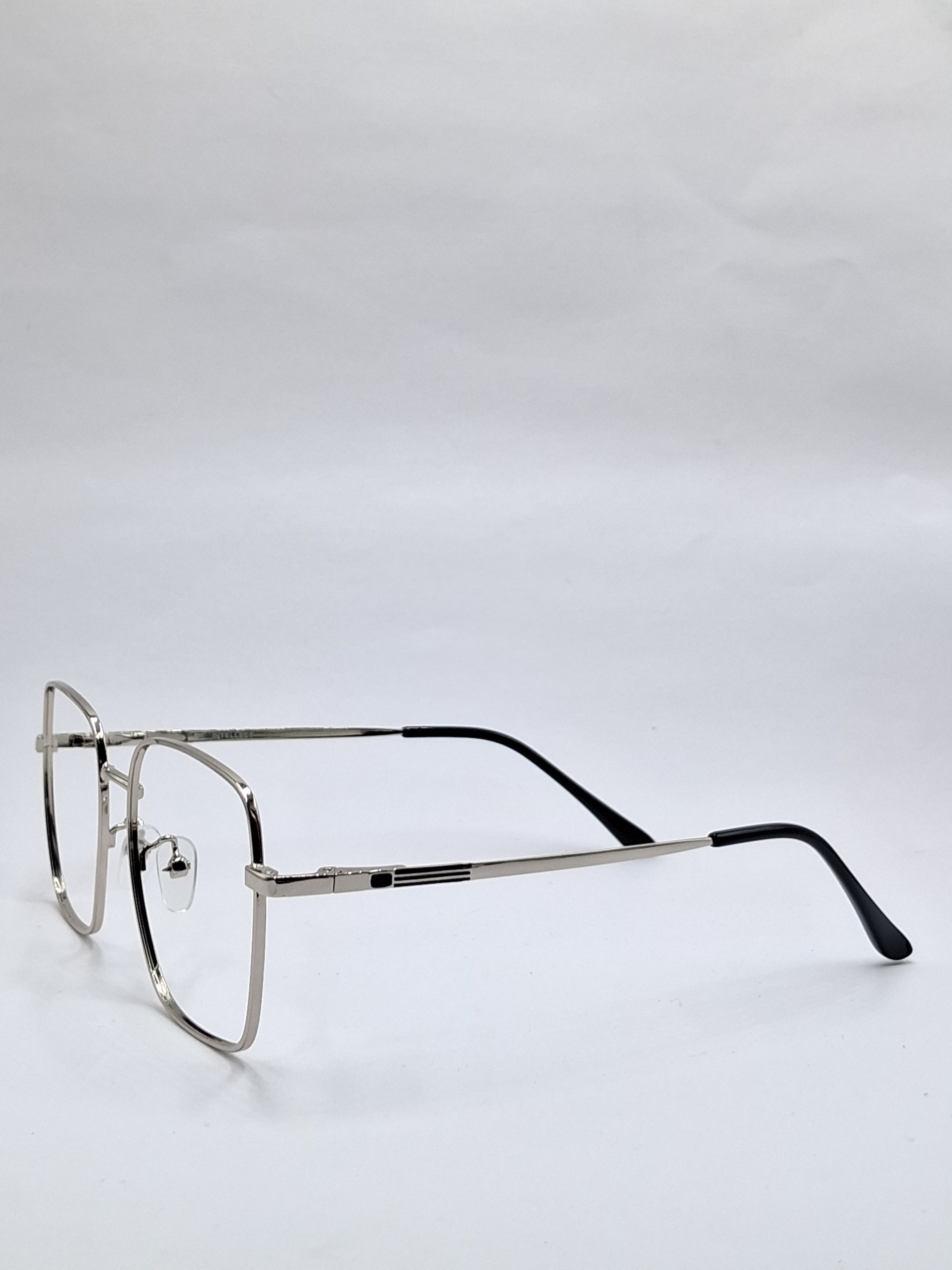 vision plus metallic silver metal frame