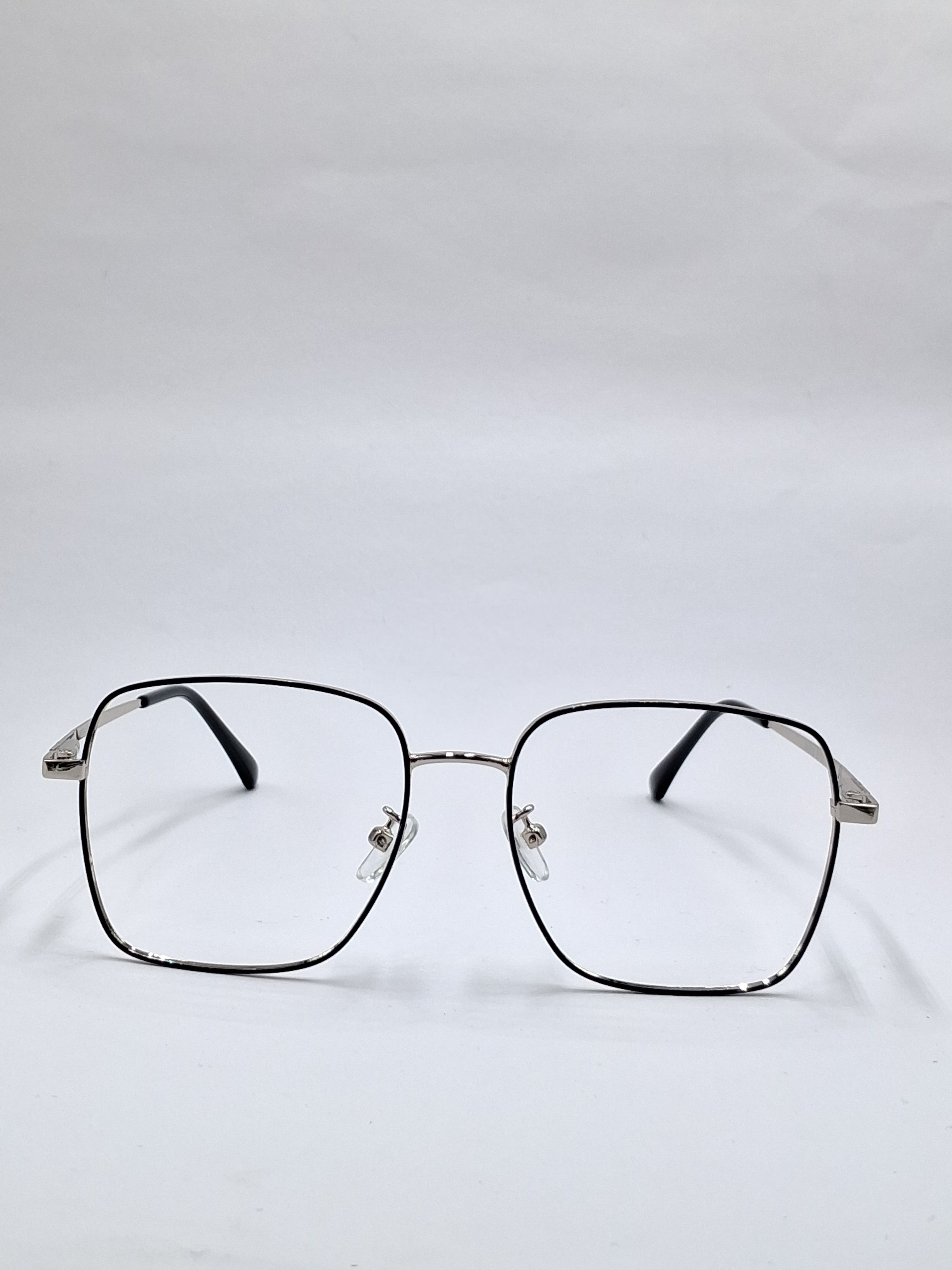 vision plus metallic black and silver metal frame