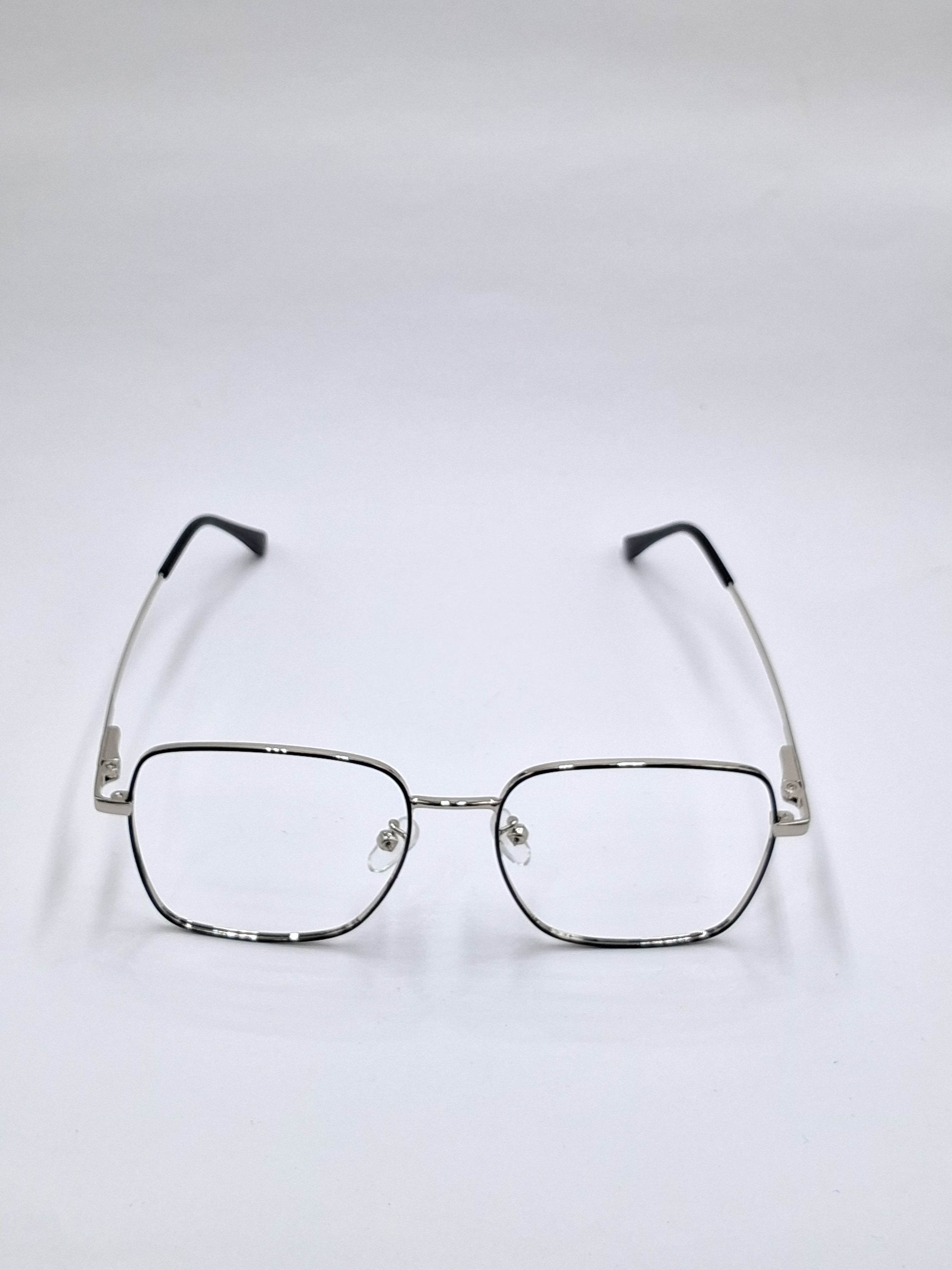 vision plus metallic black and silver metal frame