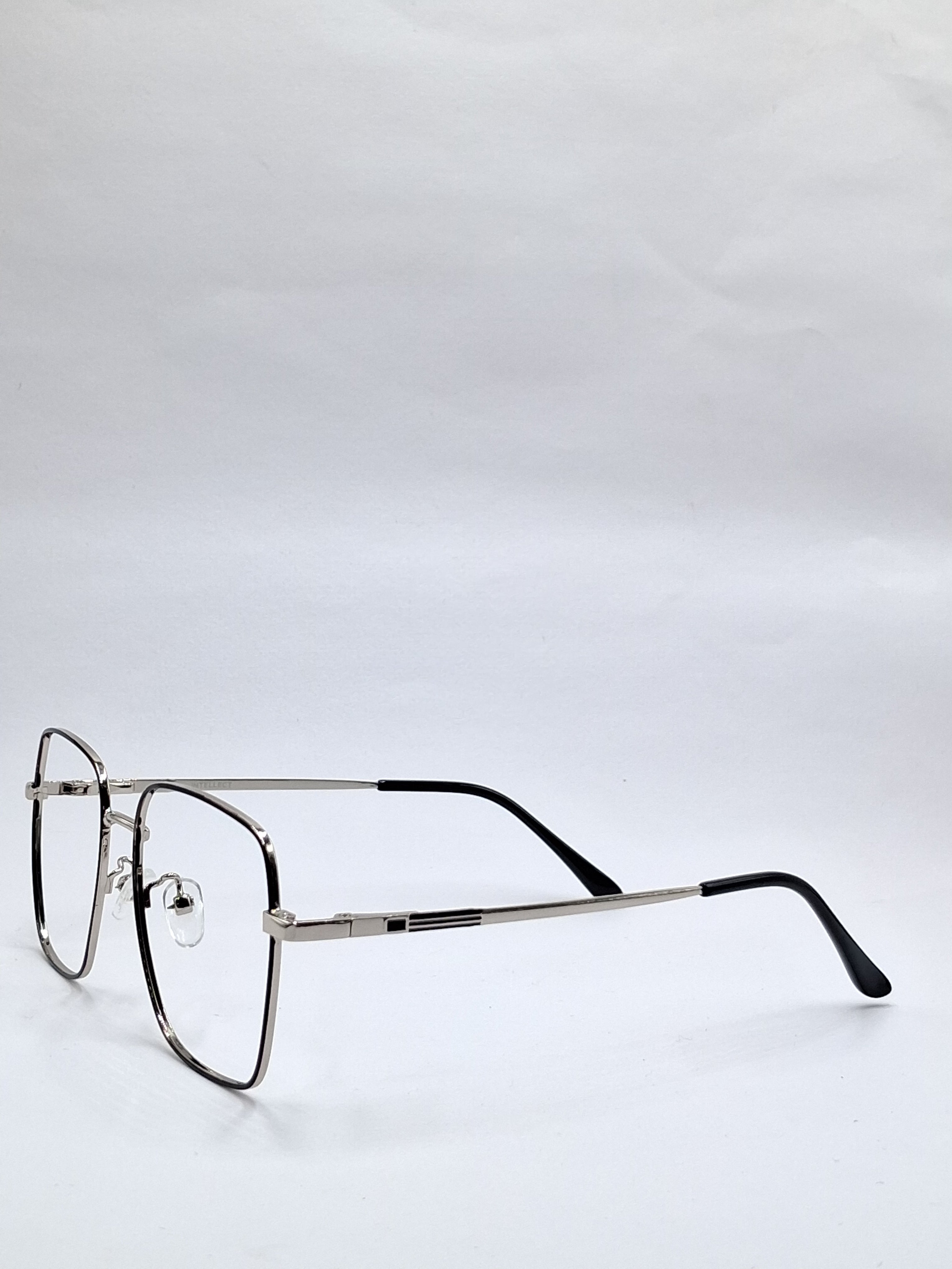 vision plus metallic black and silver metal frame