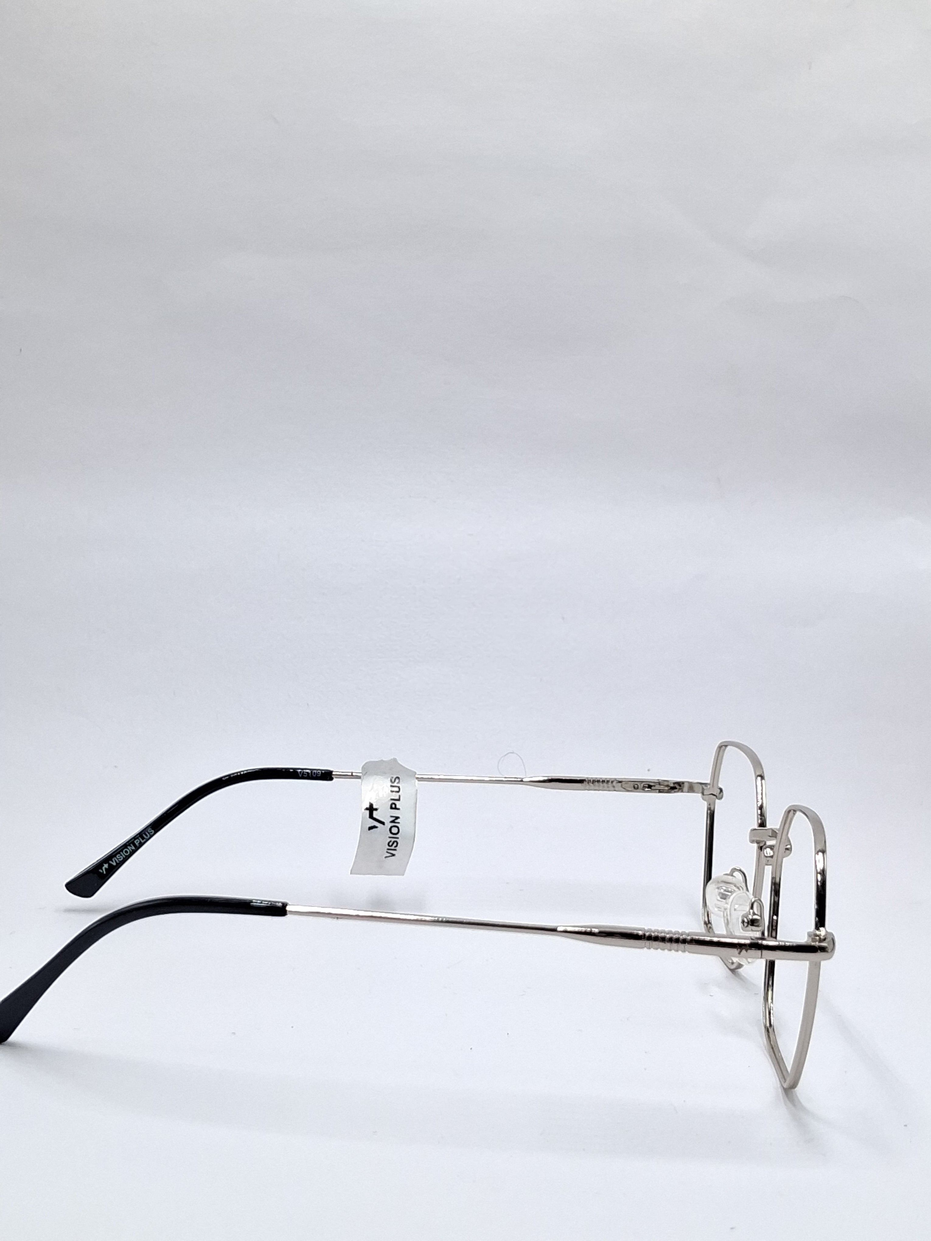 vision plus metallic silver metal frame