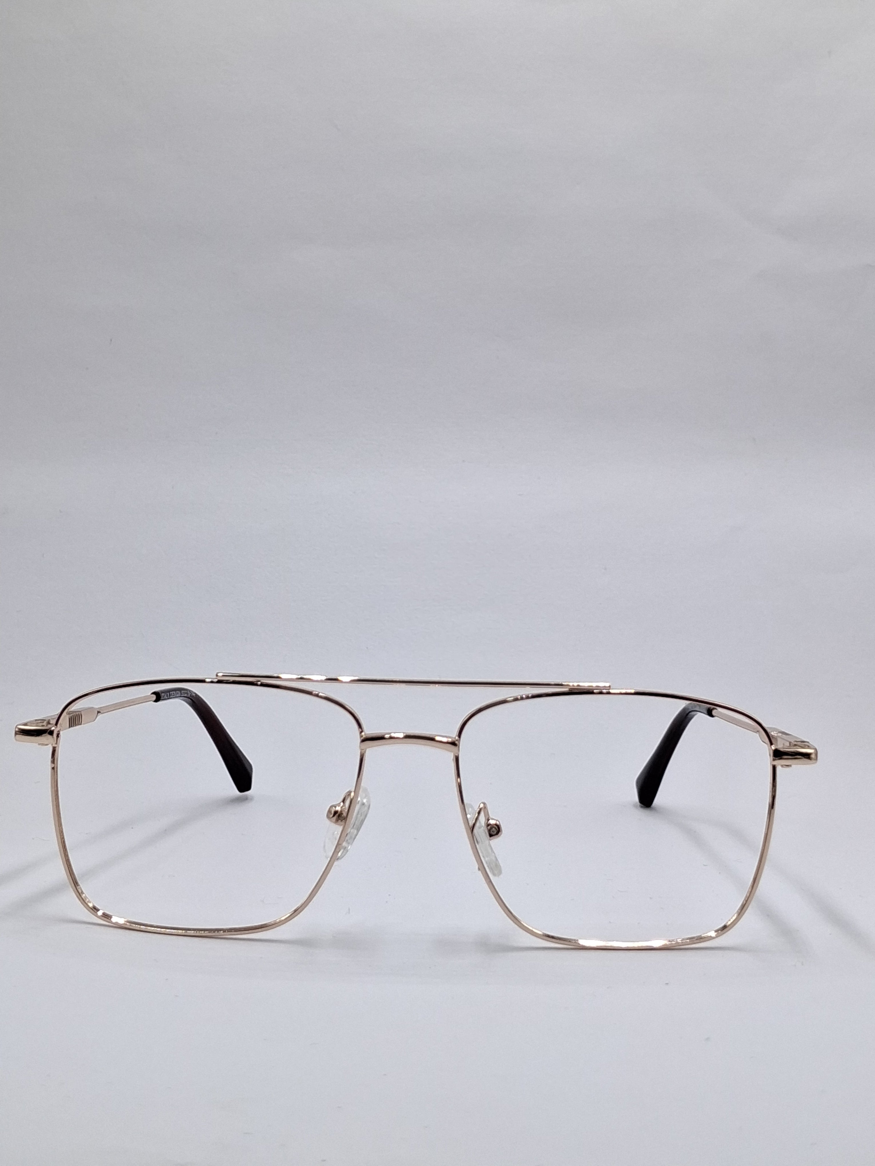 vision plus double bar gold metal frame