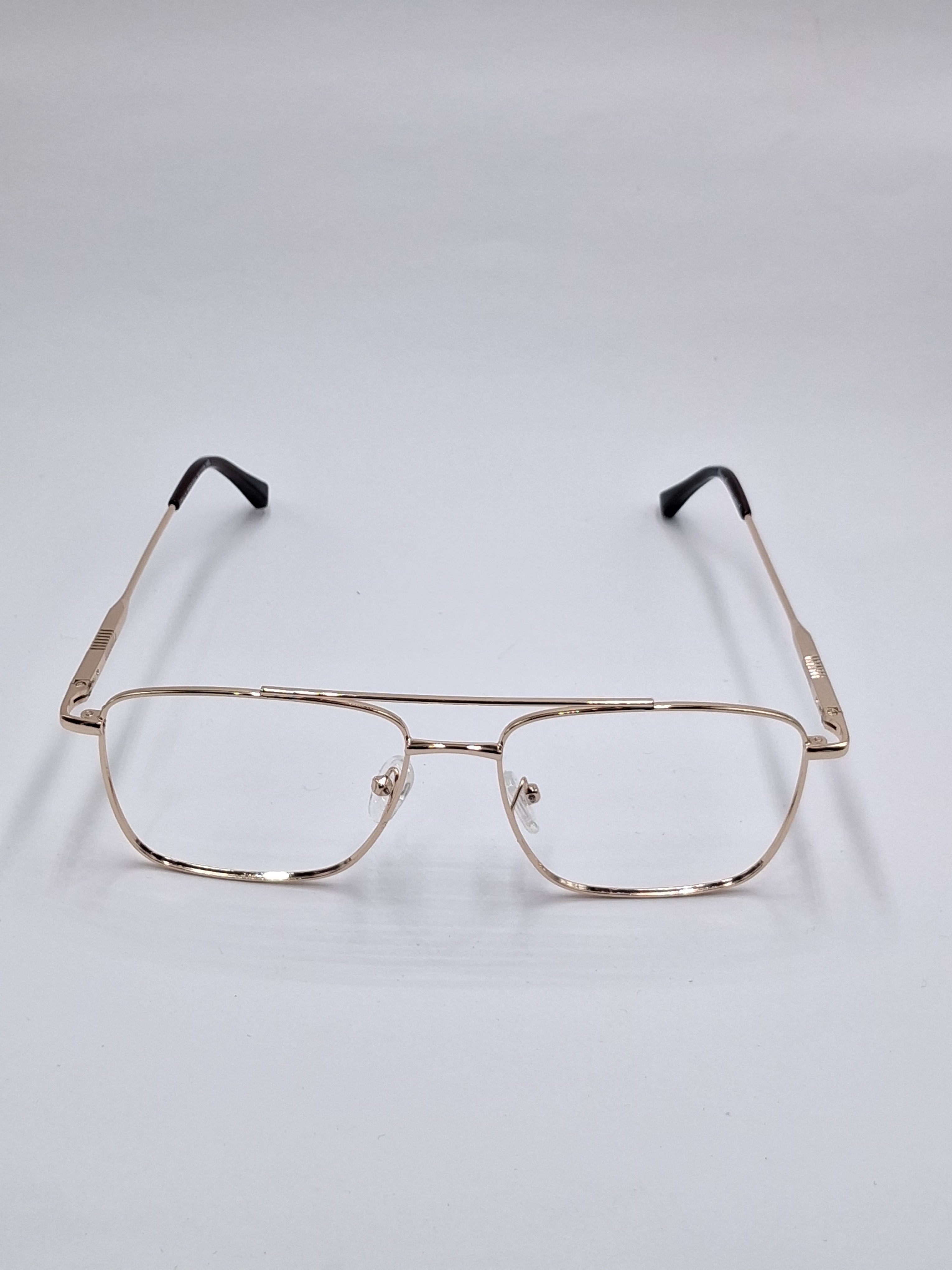 vision plus double bar gold metal frame