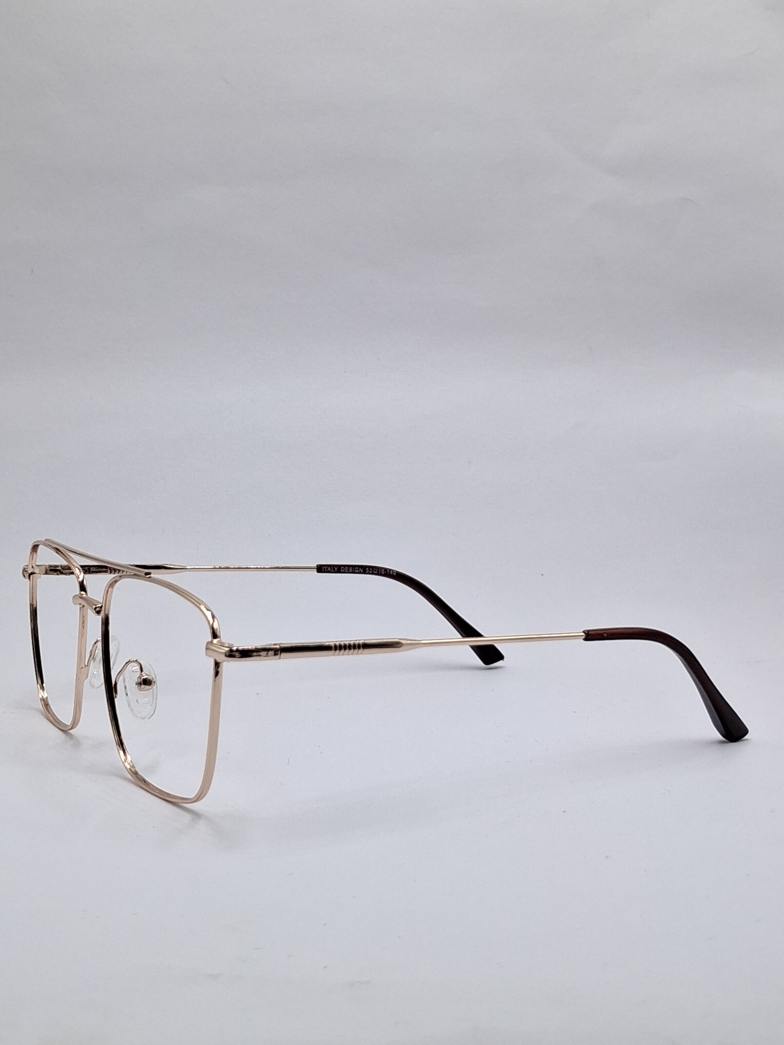 vision plus double bar gold metal frame
