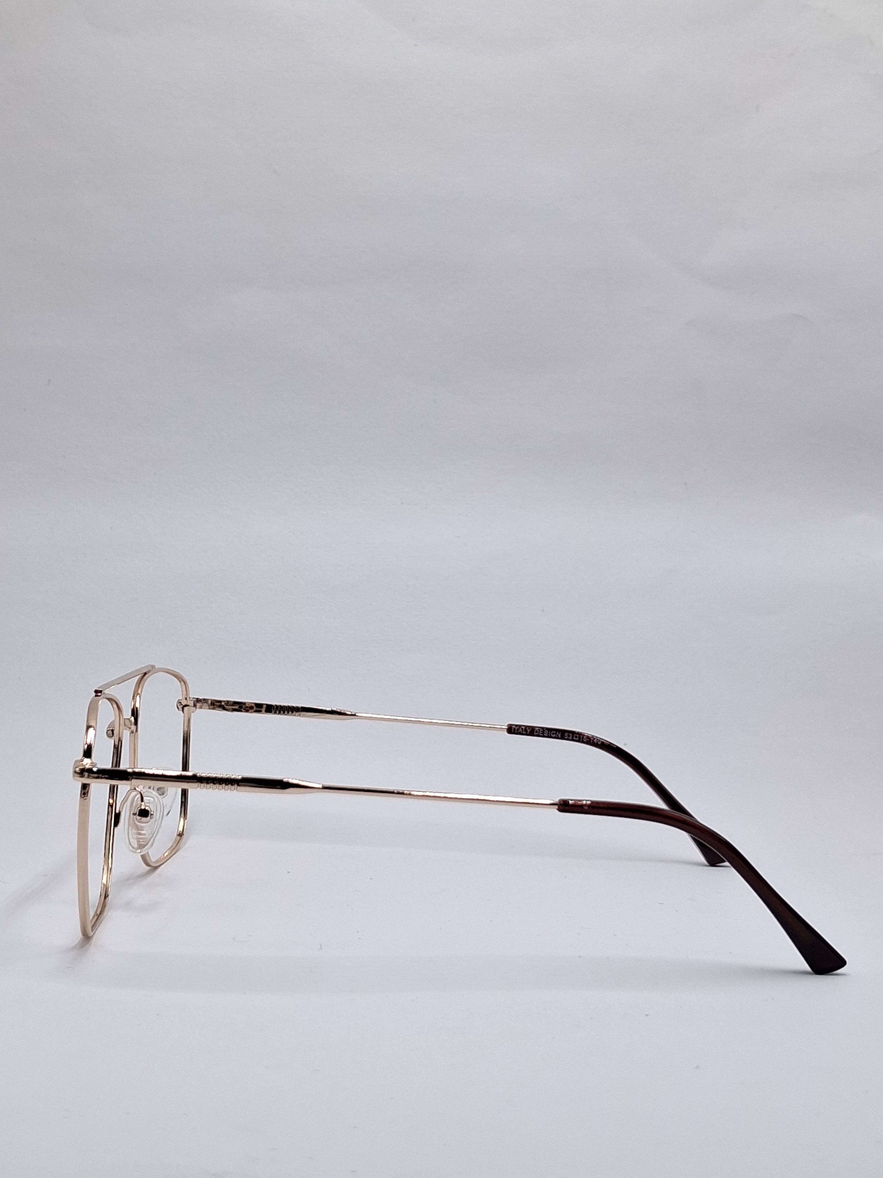 vision plus double bar gold metal frame