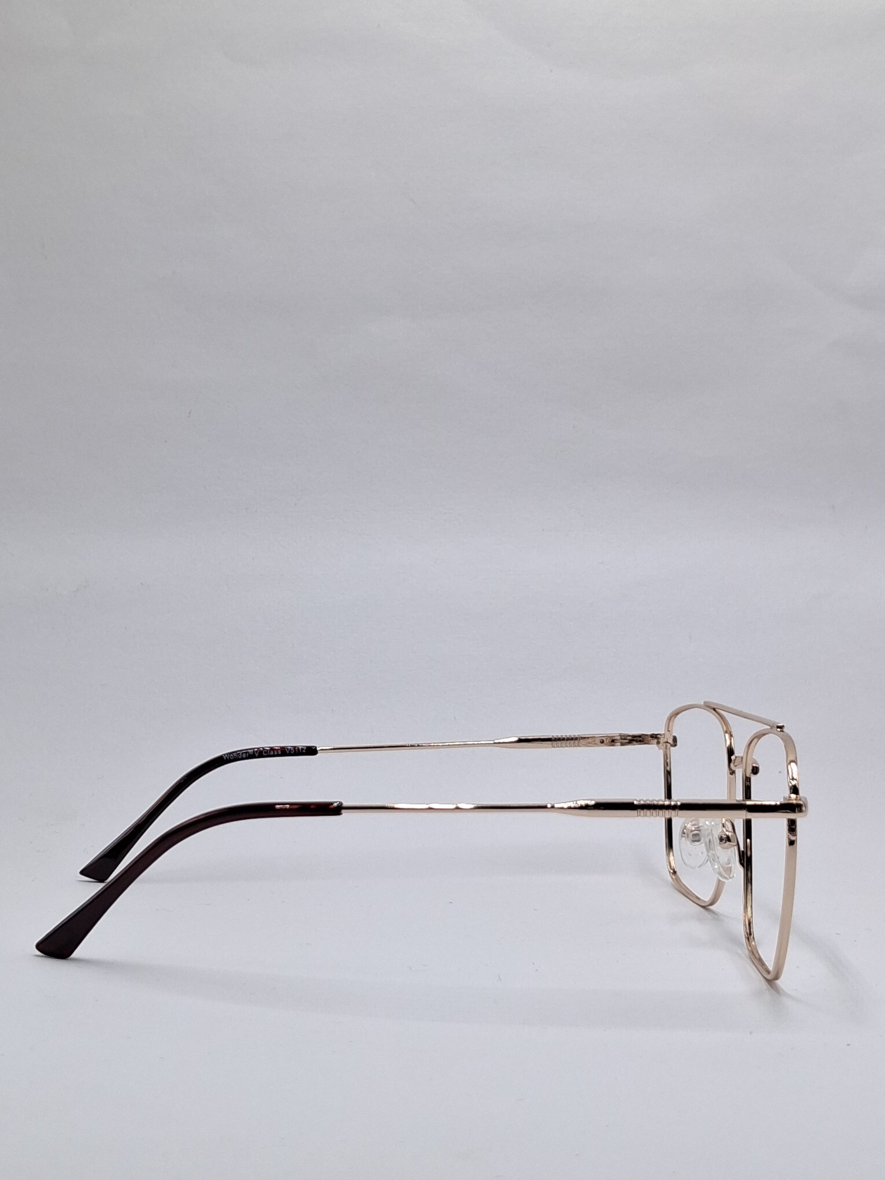 vision plus double bar gold metal frame