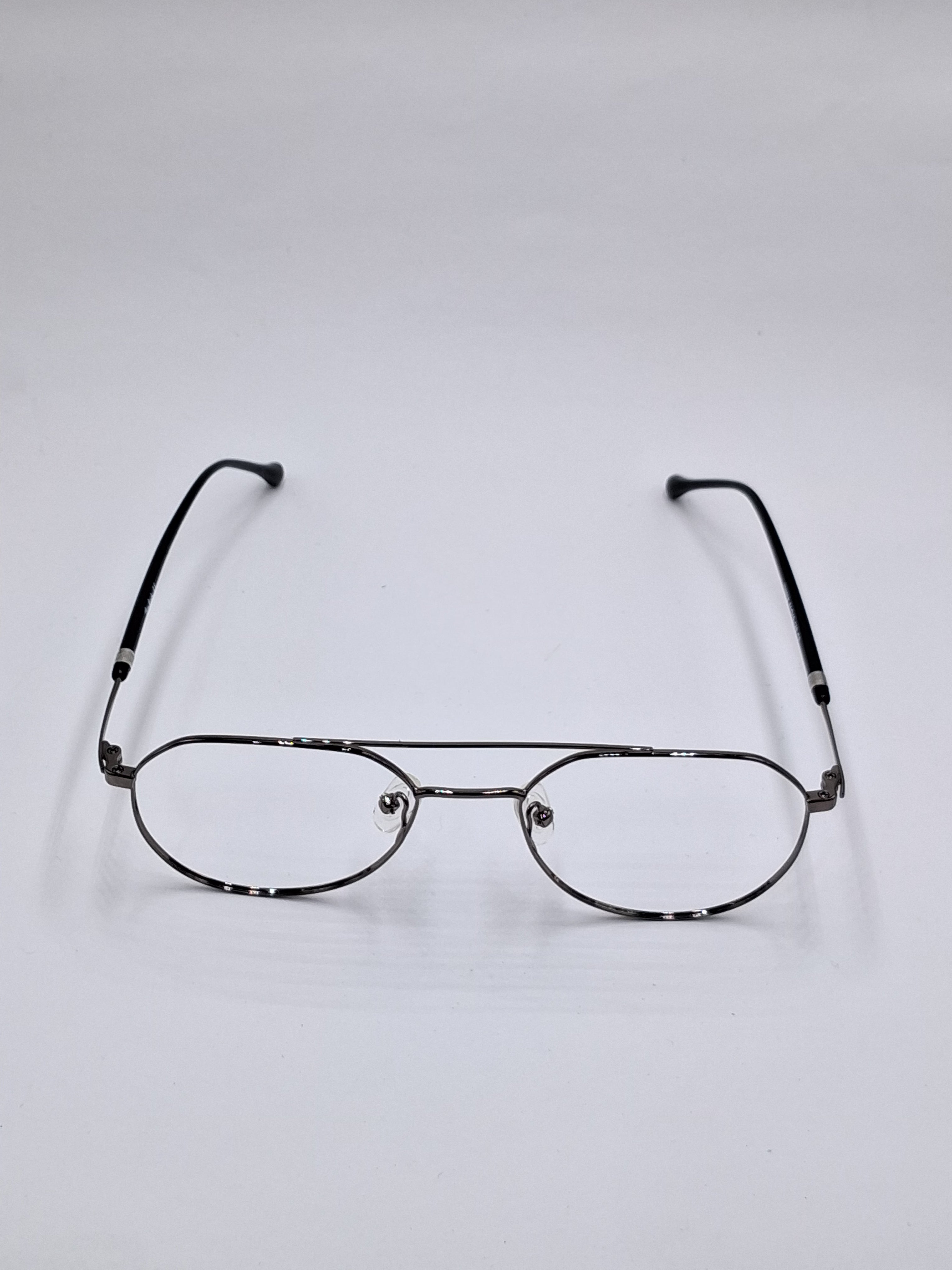 vision plus metallic silver and black metal frame