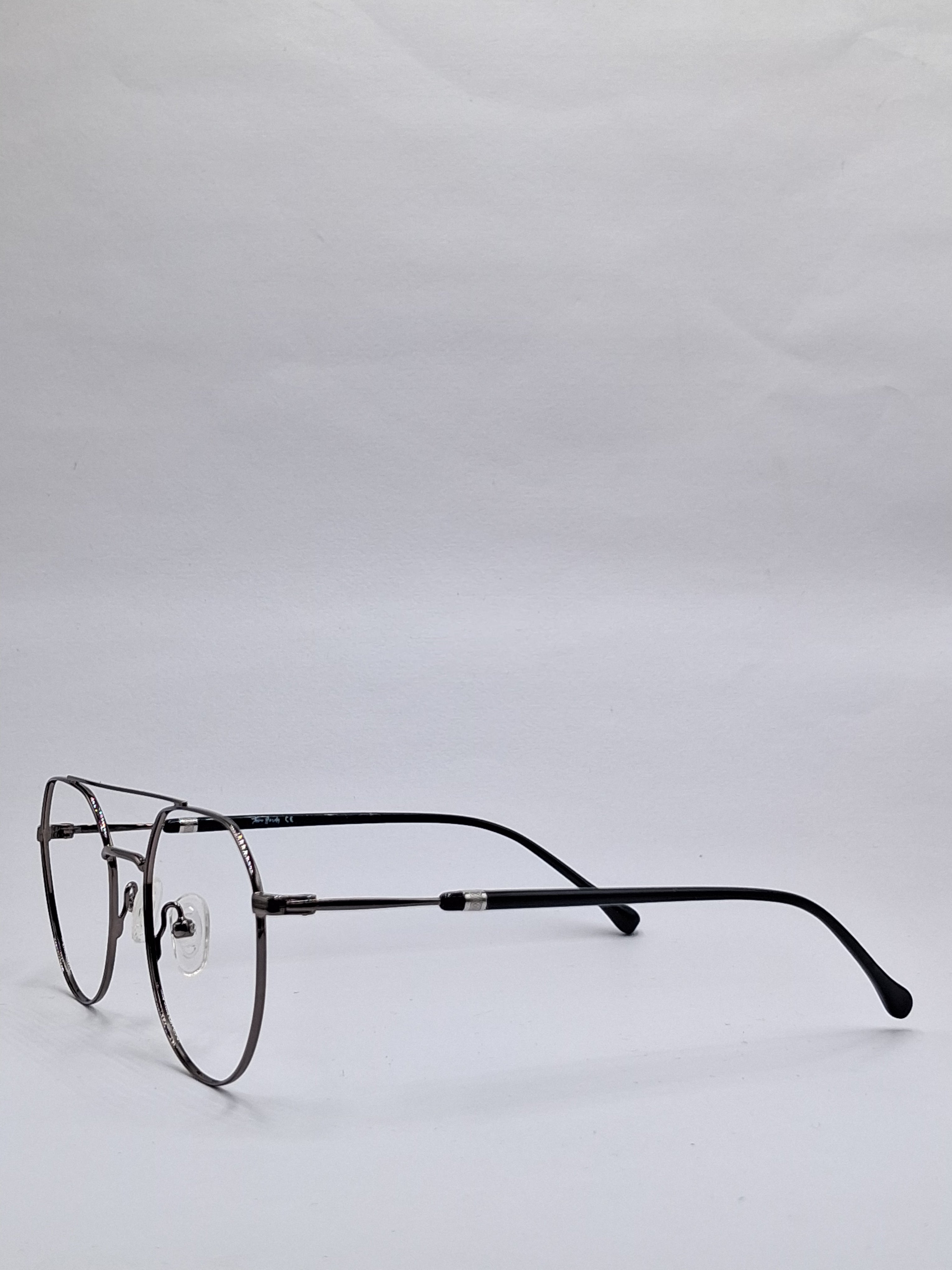 vision plus metallic silver and black metal frame