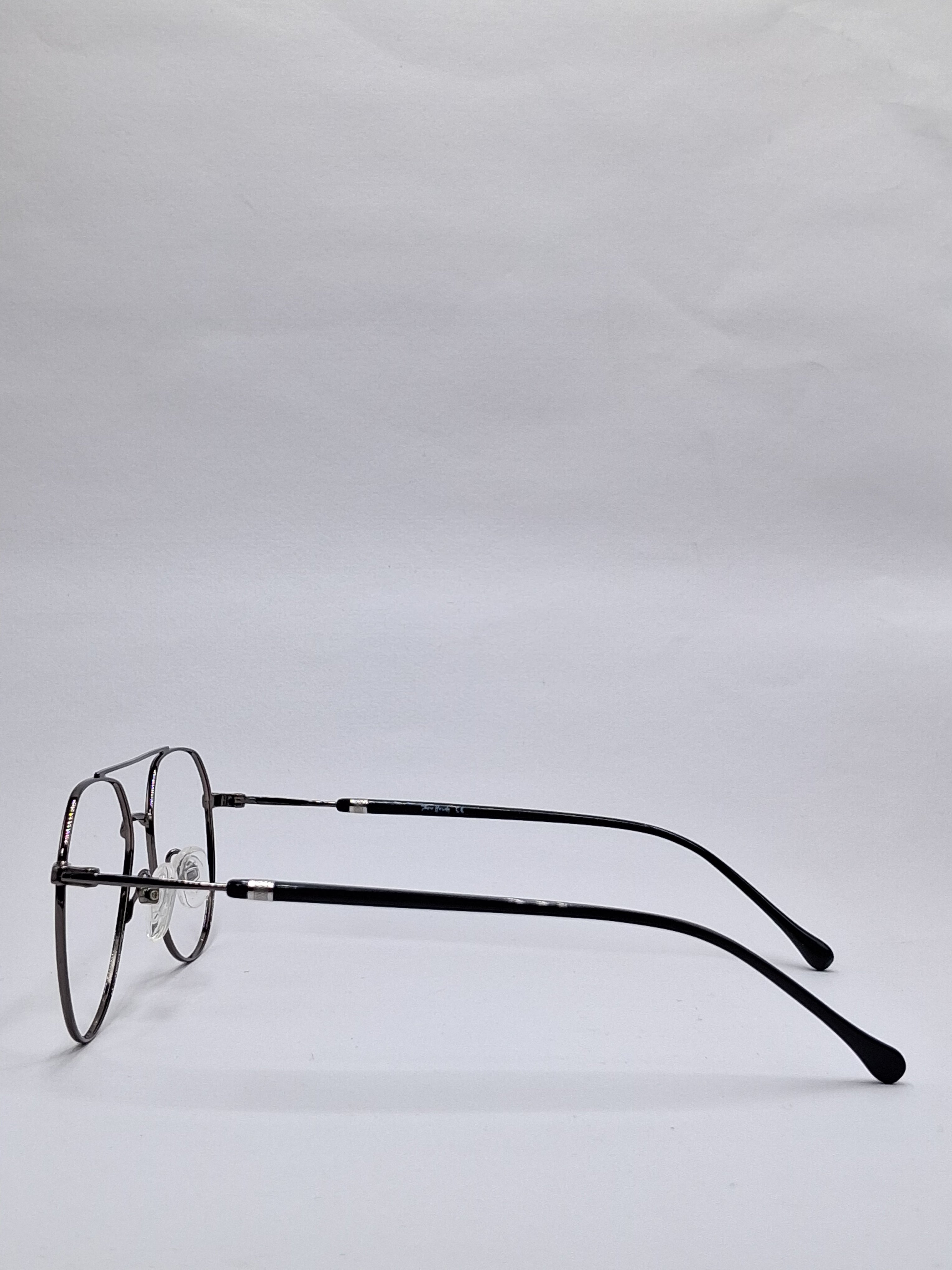 vision plus metallic silver and black metal frame