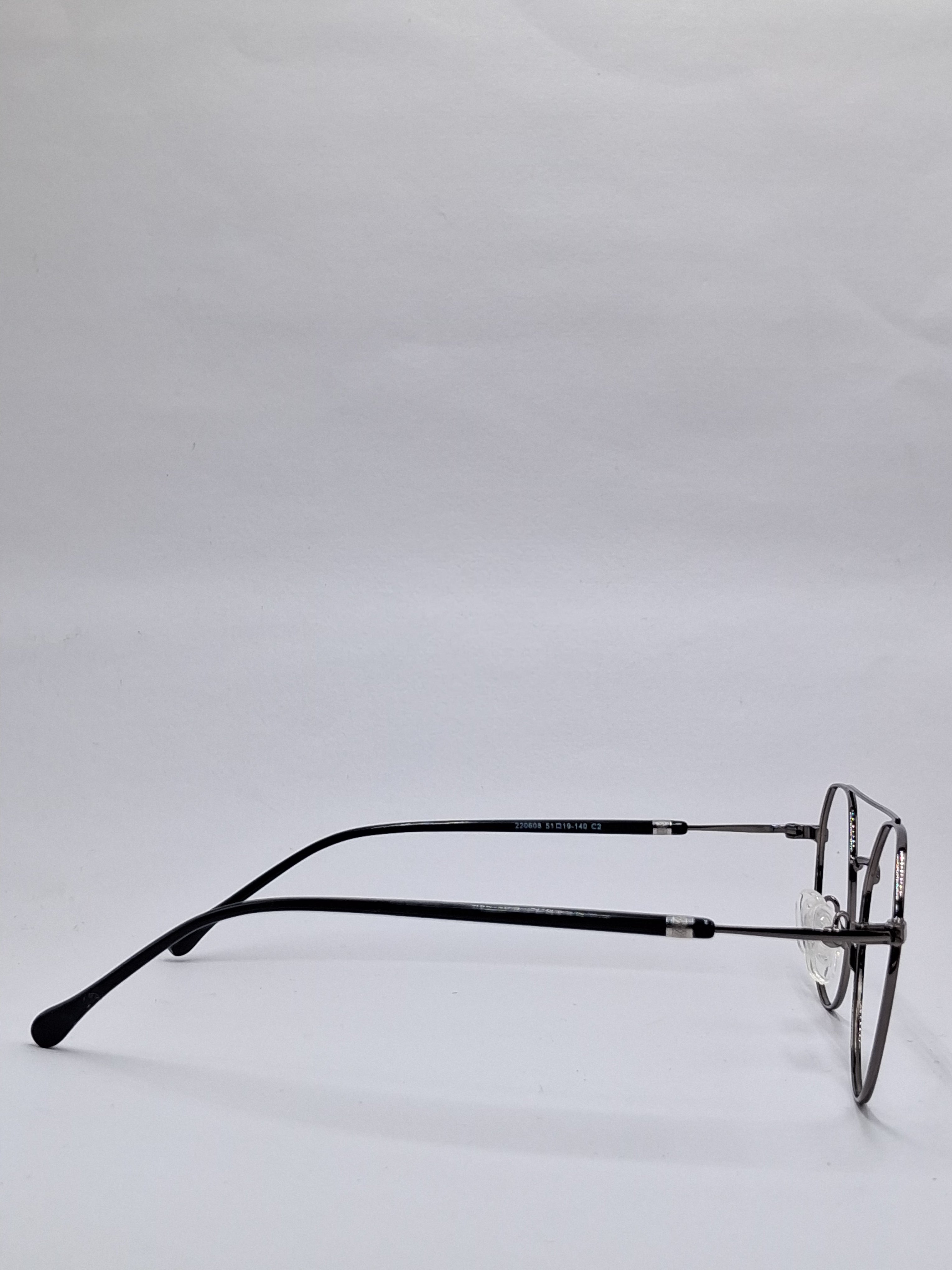 vision plus metallic silver and black metal frame