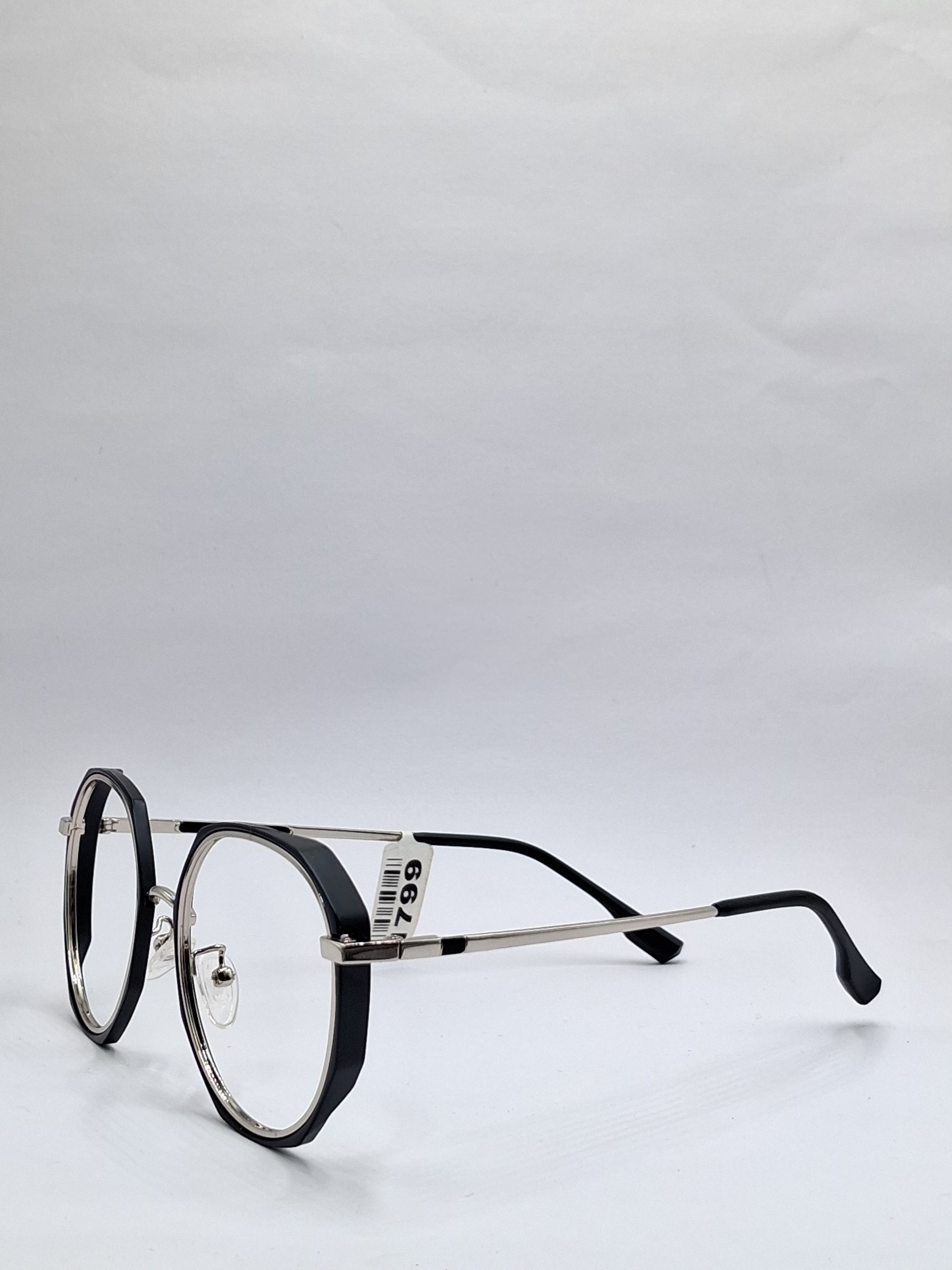 vision plus metallic matte black and silver metal frame